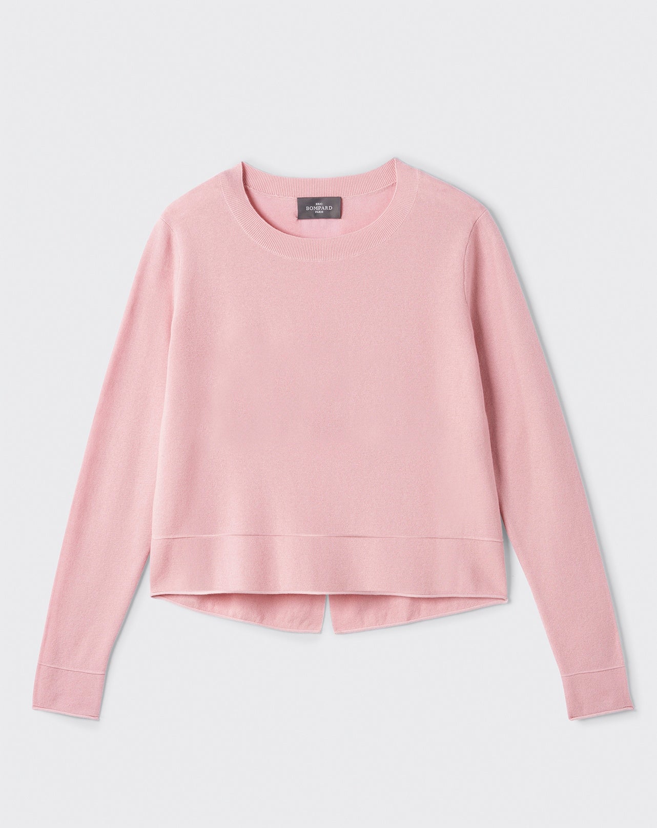 Pull col rond ultrafin fente dos-ROSE FARD-70% COTON 30% CACHEMIRE
