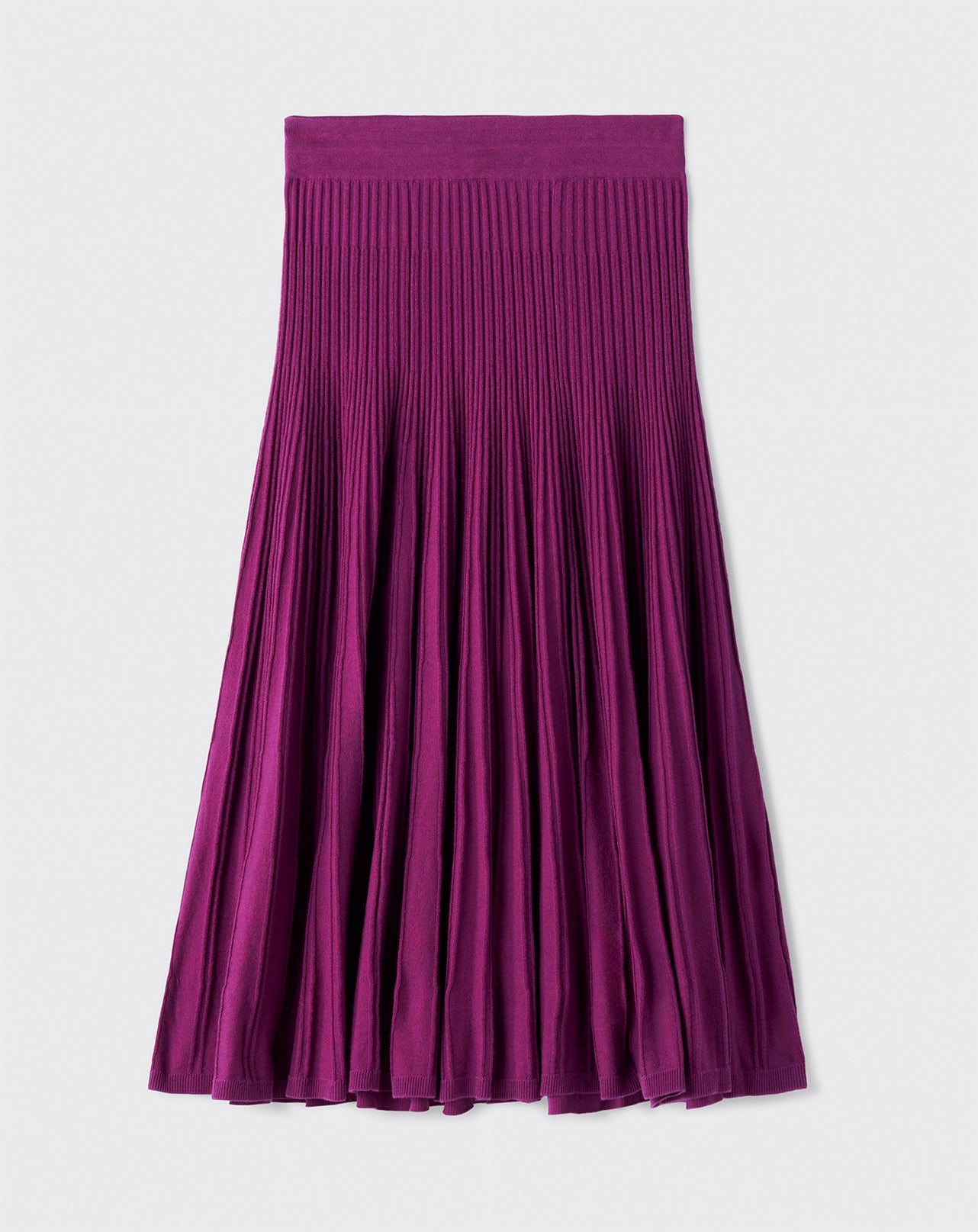 Jupe ultrafin plissée-VIOLET ARAMIS-85% PIMA COTON 15% CACHEMIRE