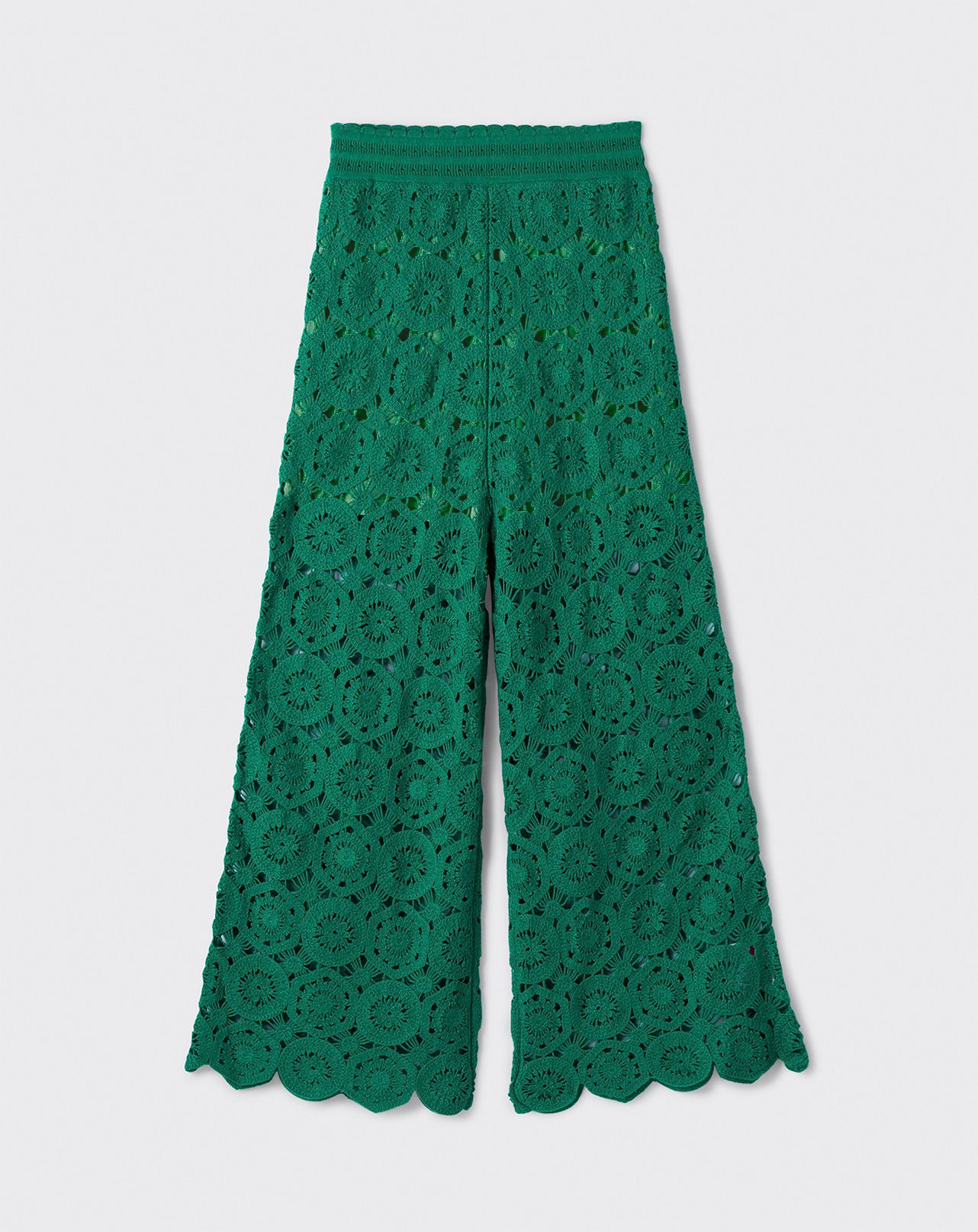 Pantalon guipure-VERT MENTHE-100% COTON