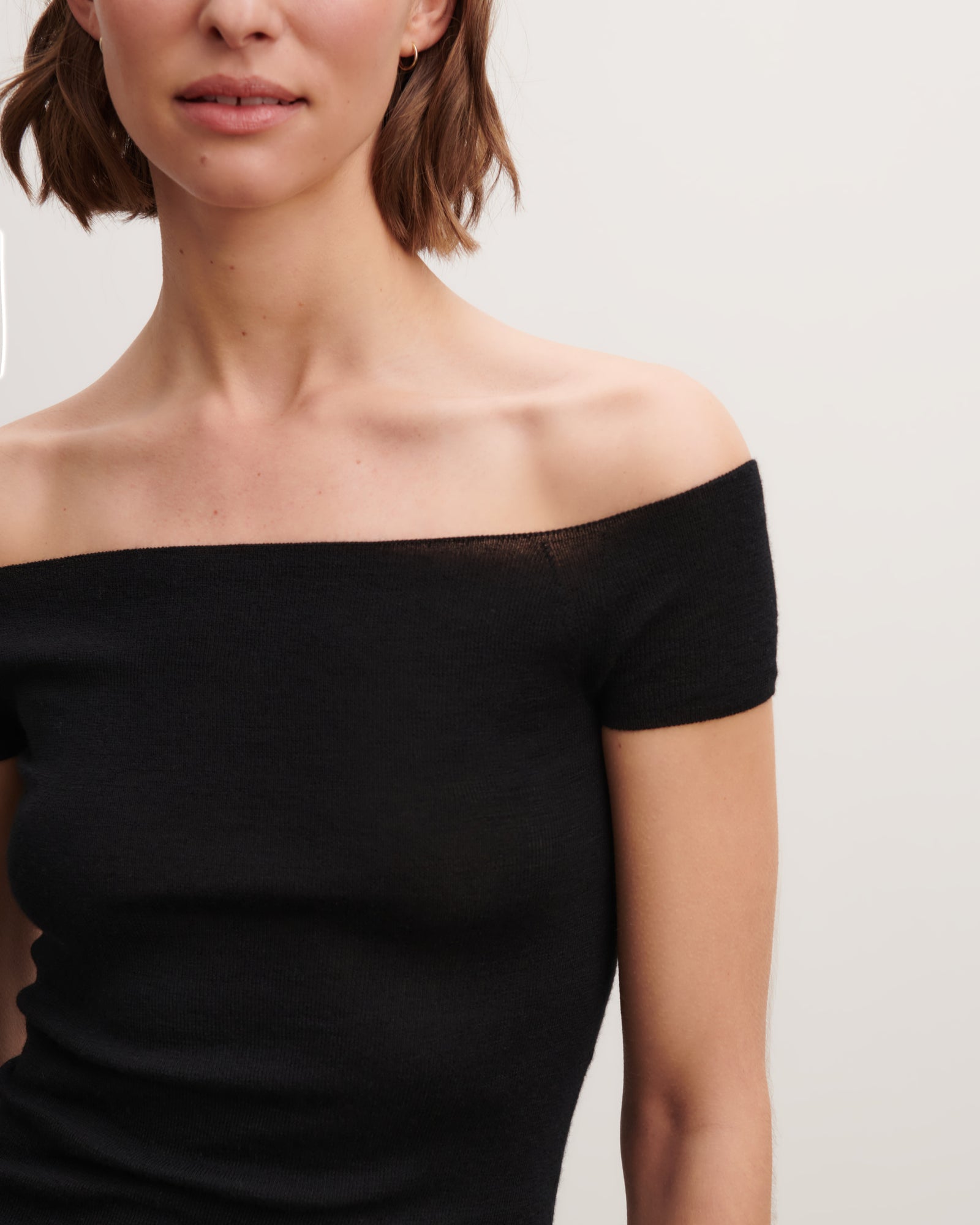 Top encolure Bardot-NOIR-70% cachemire 30% soie