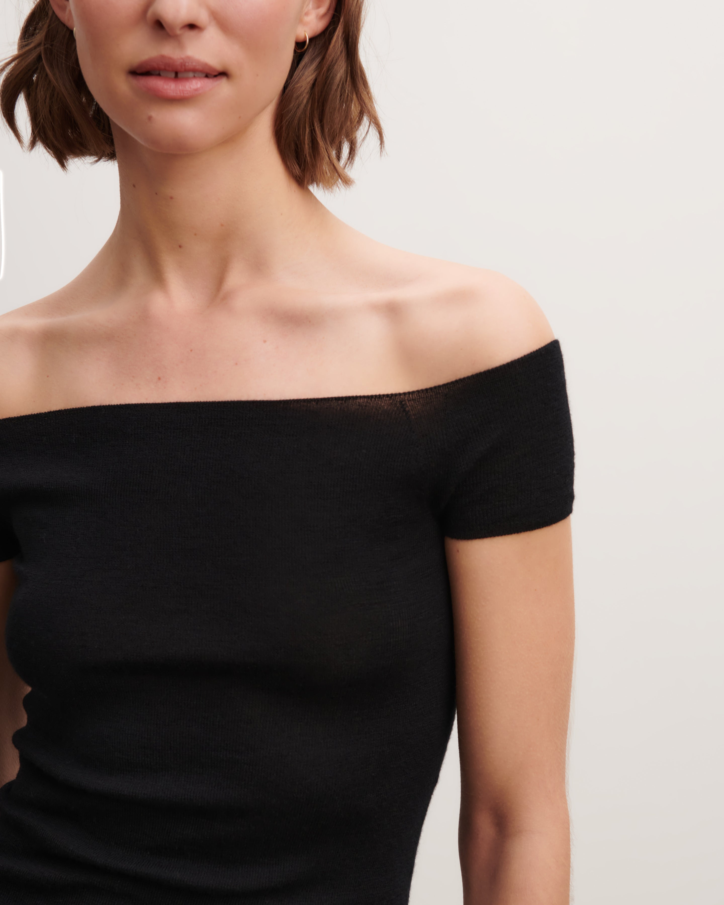 Top encolure Bardot-NOIR-70% cachemire 30% soie