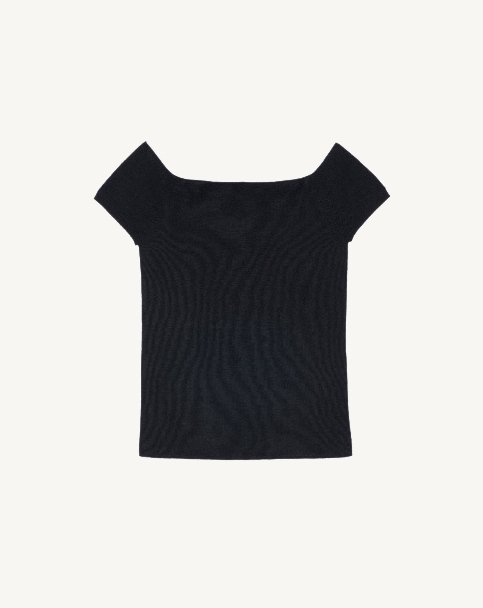 Top encolure Bardot maille unie-NOIR-70% CACHEMIRE 30% SOIE