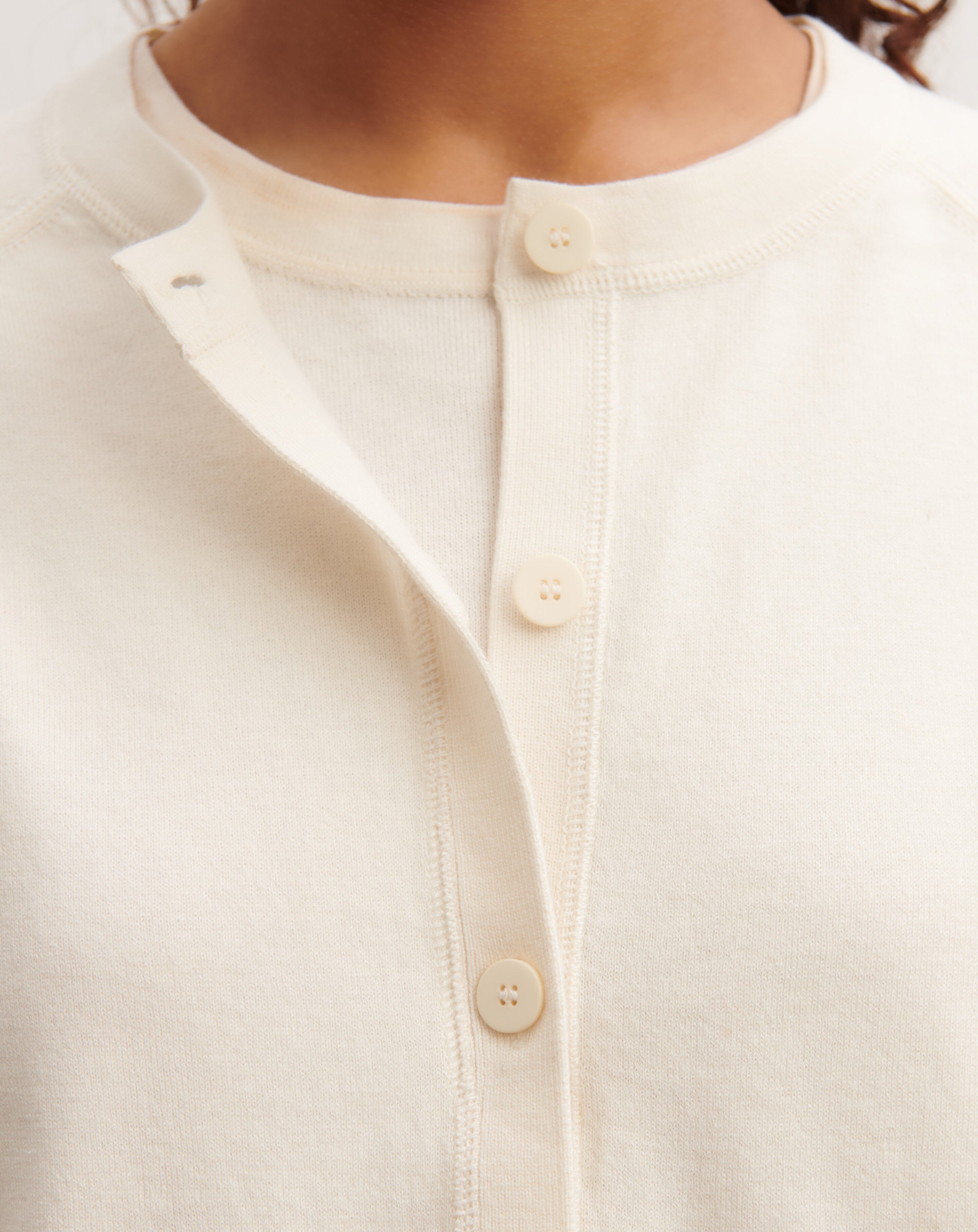 Cardigan court-NATUREL-85% pima coton 15% cachemire