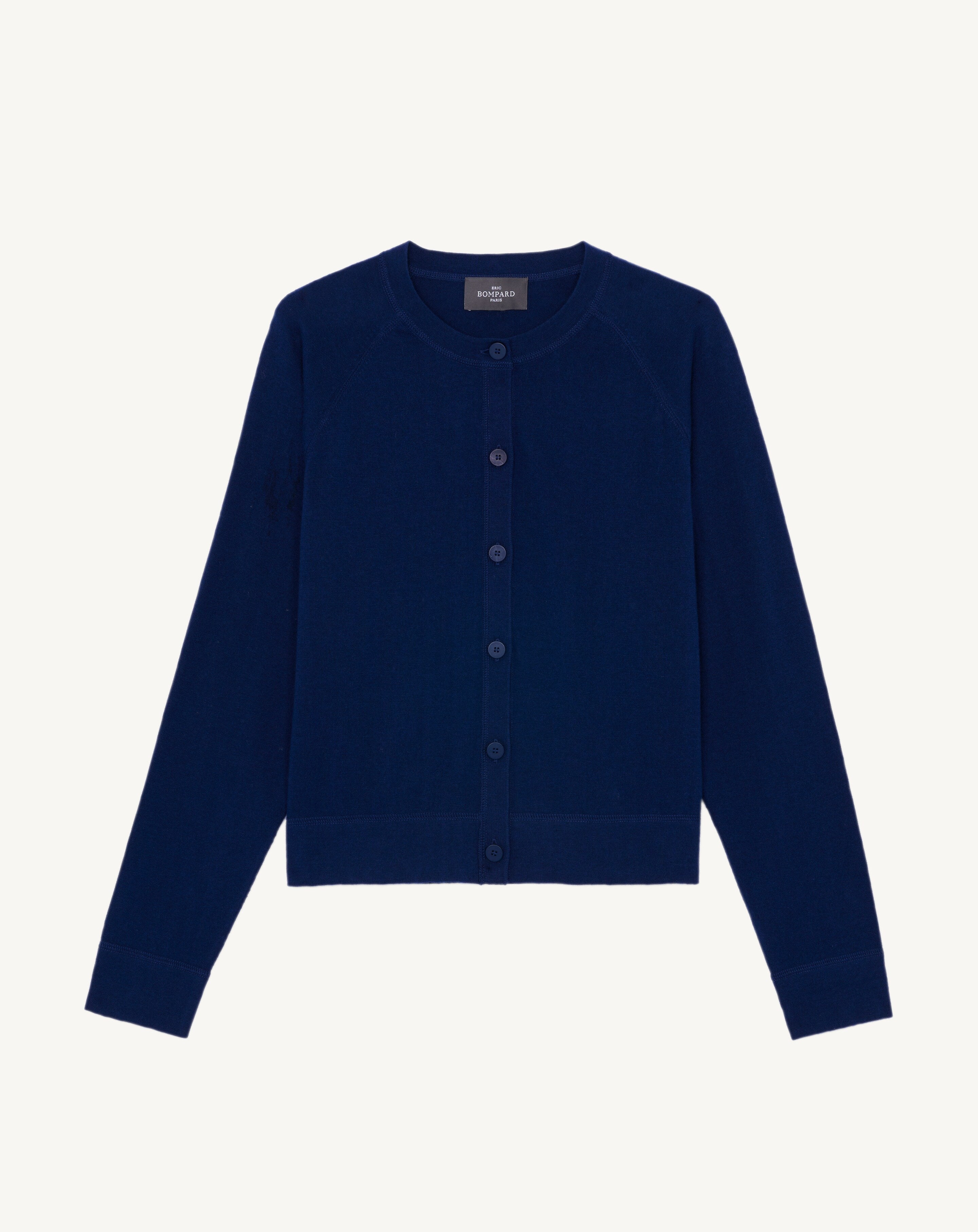 Cardigan court-AMIRAL-85% pima coton 15% cachemire