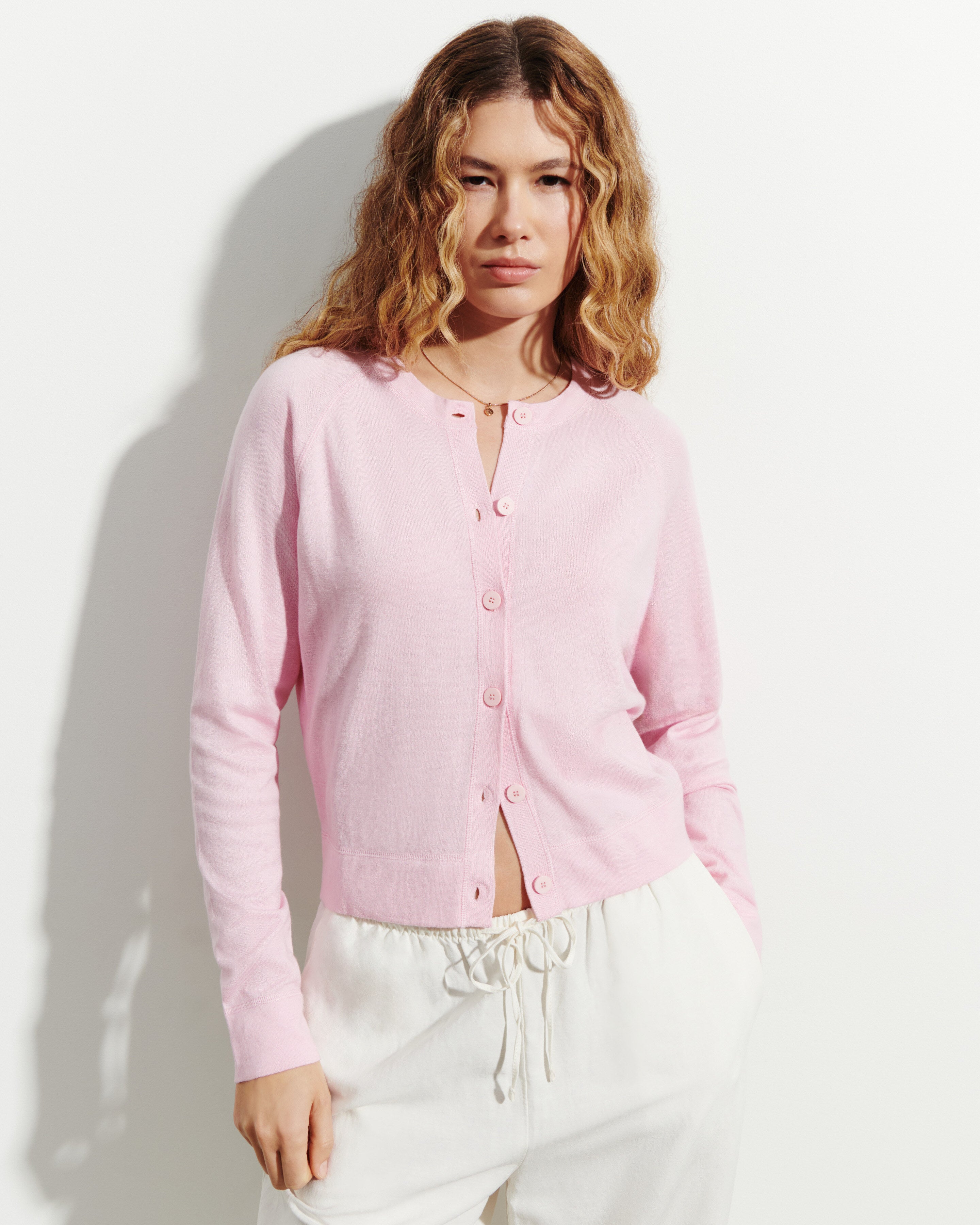 Cardigan court-SAKURA-85% pima coton 15% cachemire