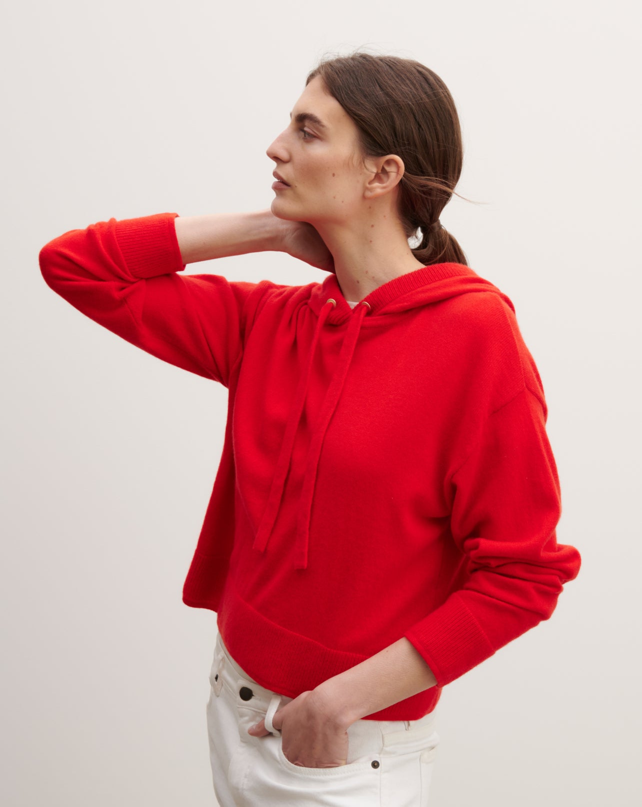 Pull à capuche ample-POPPY-100% cachemire