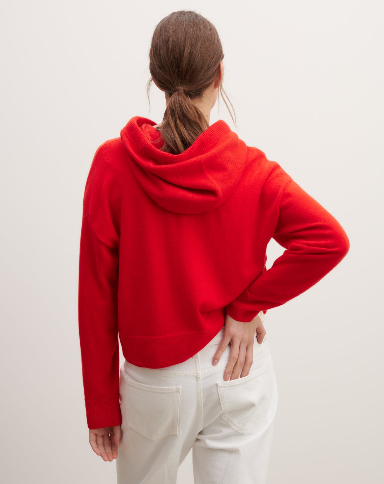 Pull à capuche ample-POPPY-100% cachemire