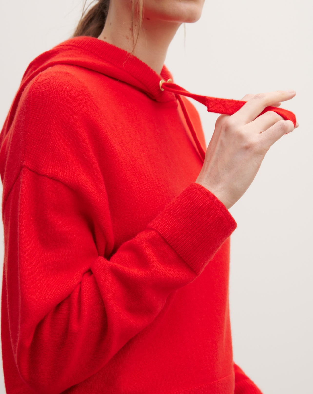 Pull à capuche ample-POPPY-100% cachemire