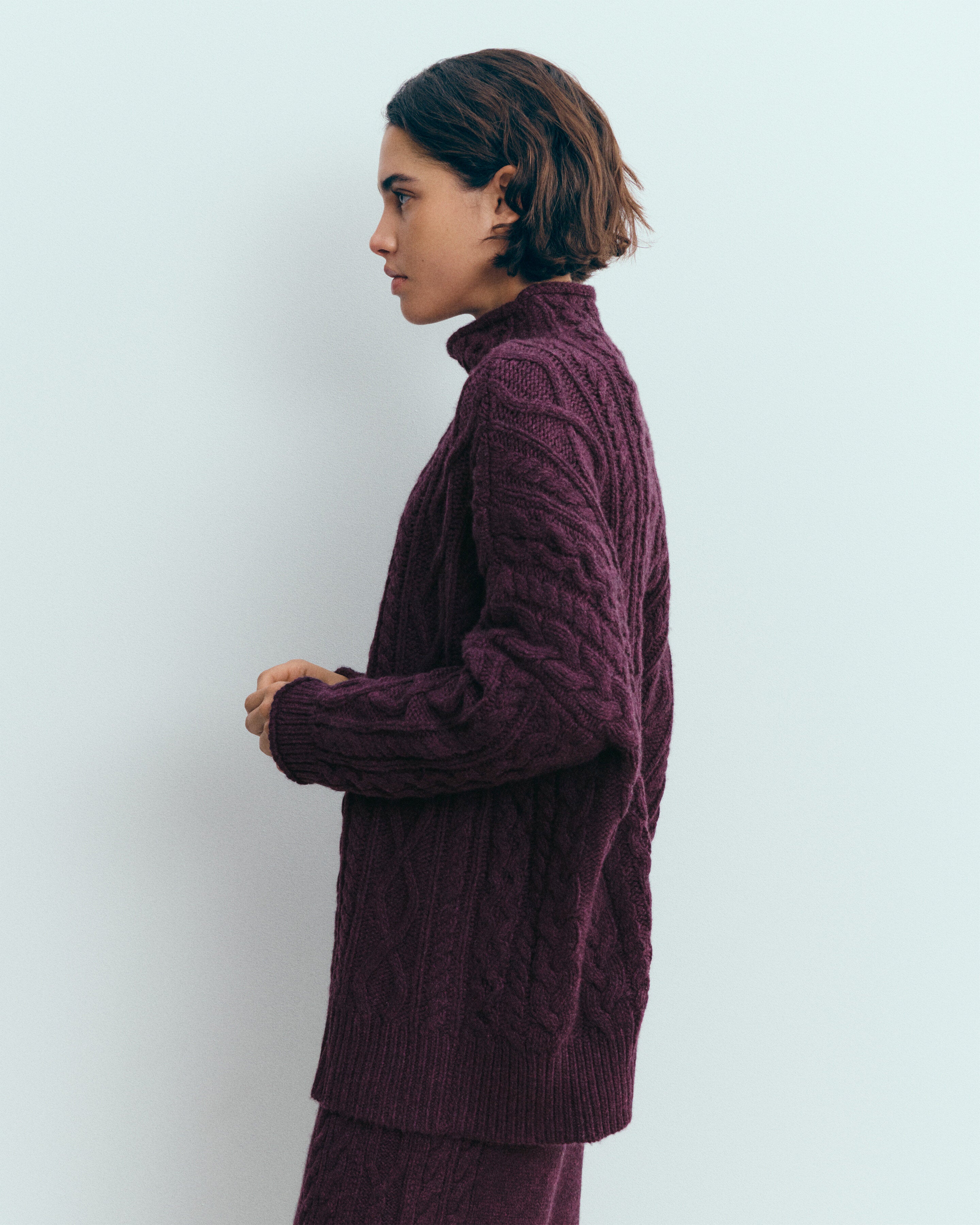 Col montant à torsades les 40 ans-MURE-100% cachemire