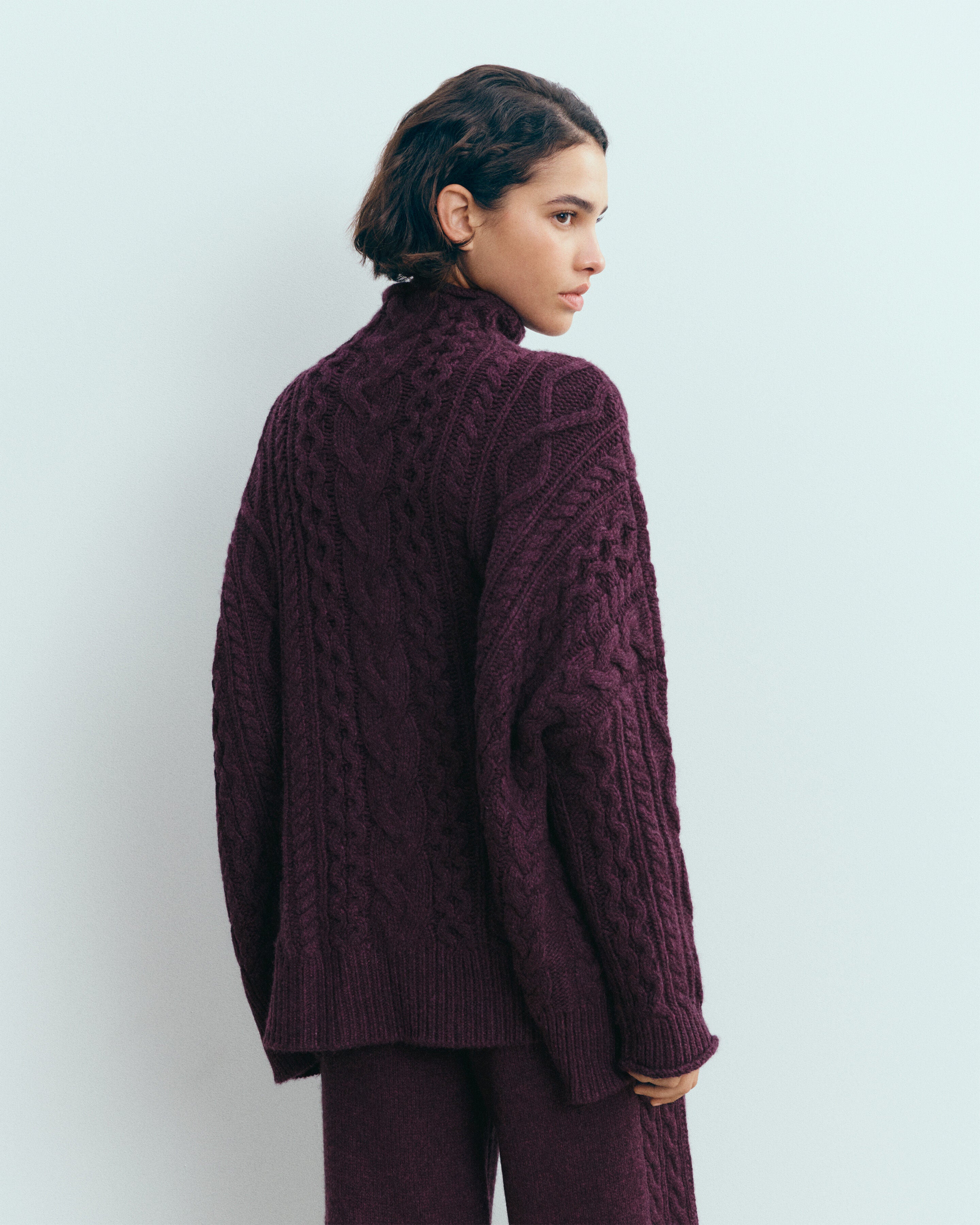 Col montant à torsades les 40 ans-MURE-100% cachemire