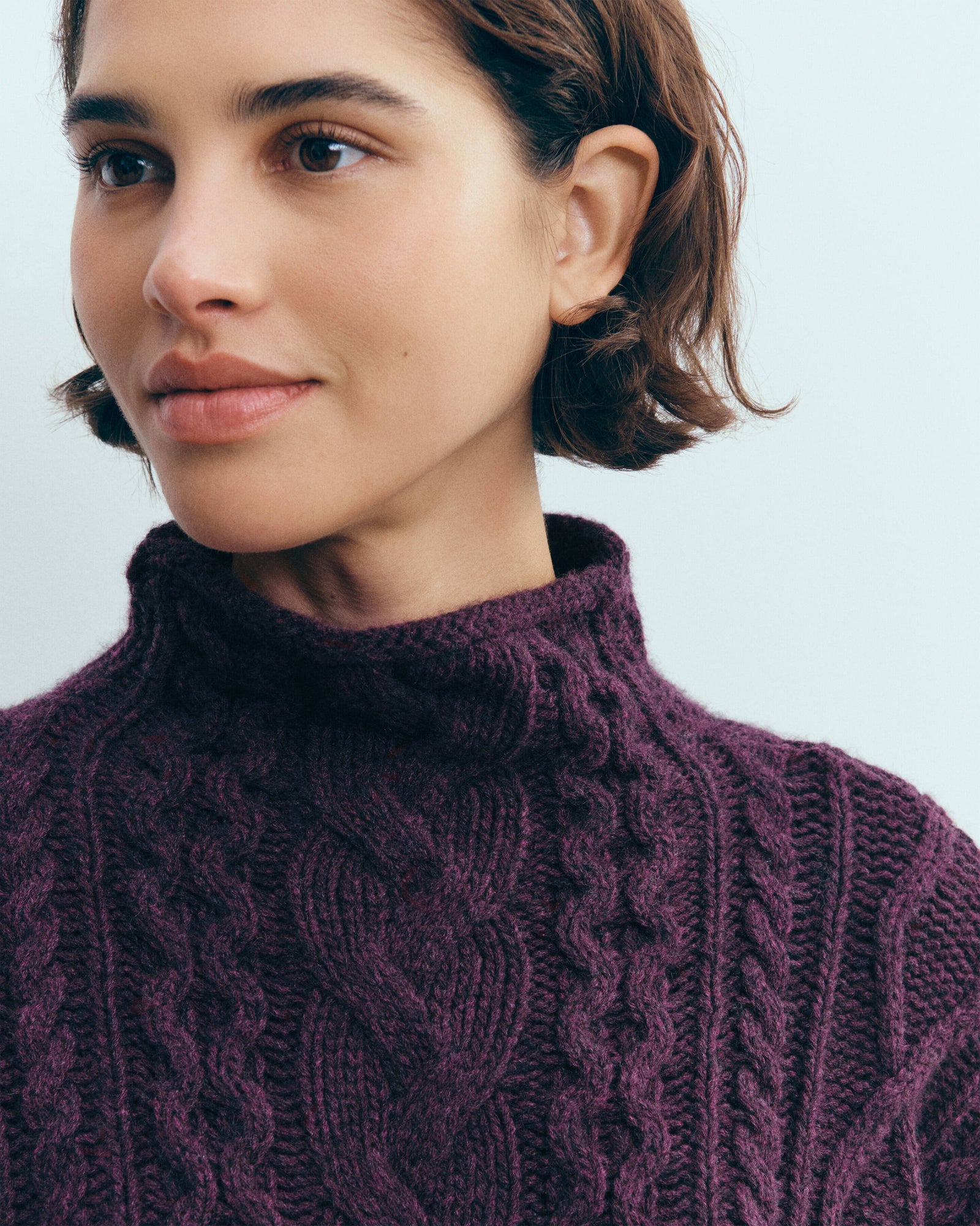 Col montant à torsades les 40 ans-MURE-100% cachemire