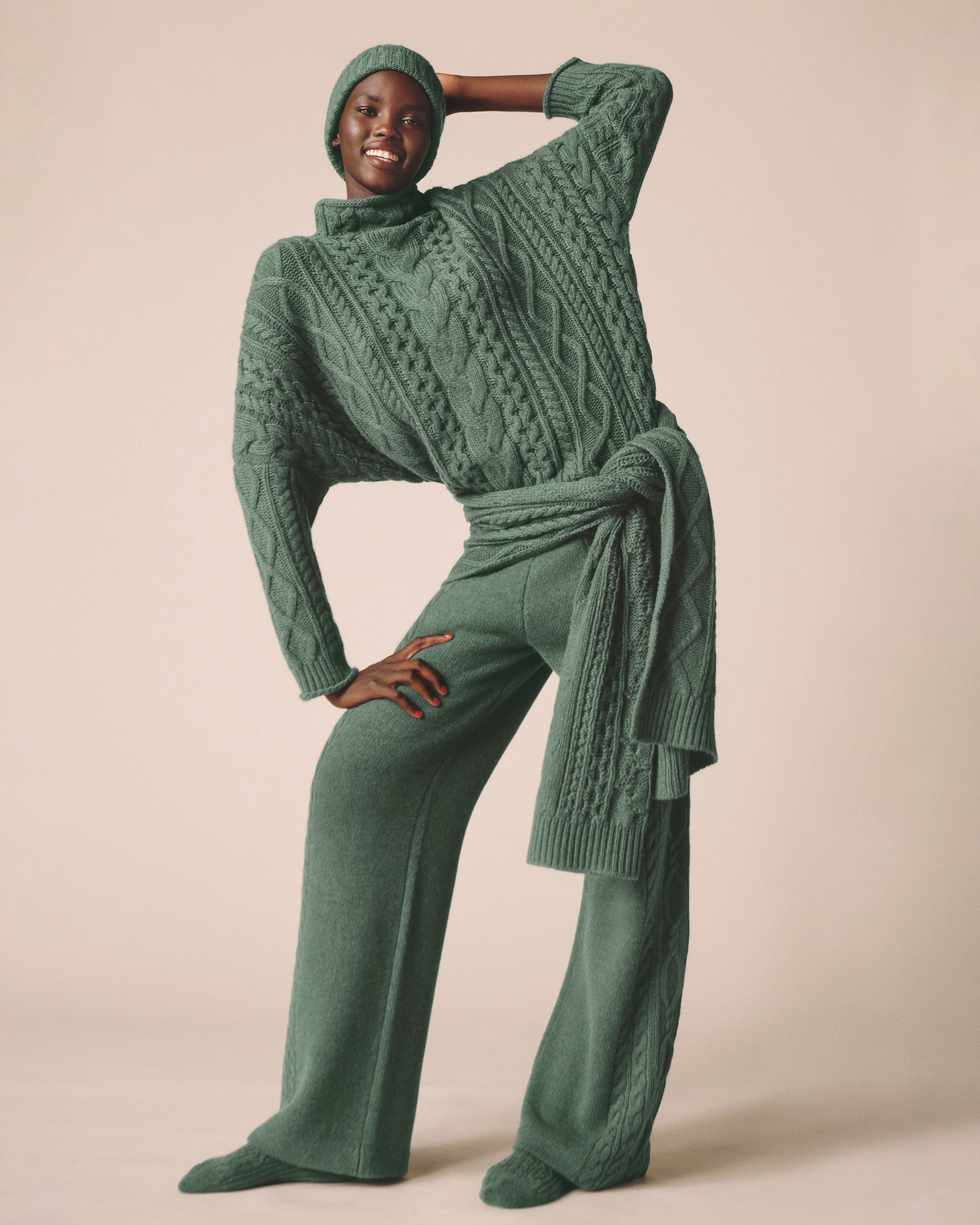 Col montant à torsades - les 40 ans-LAURIER-100% cachemire