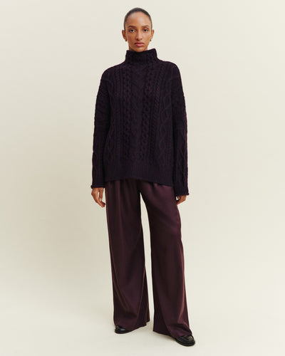 Pull col montant Sally-MARINE/GRENAT/RISTRETTO-100% cachemire