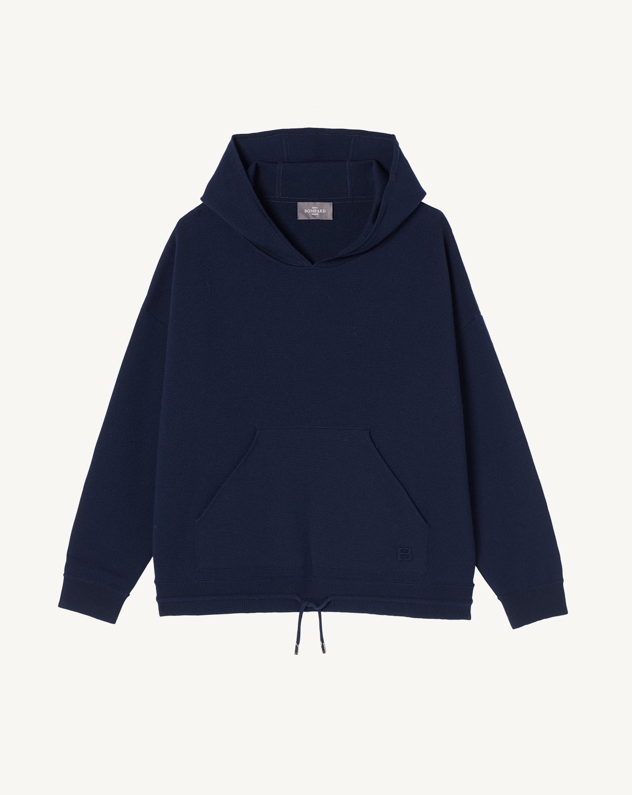 Pull à capuche double face-MARINE-100% LAINE INTERIEUR ET EXTERIEUR + 85% POLYAMIDE 15% ELASTHANNE