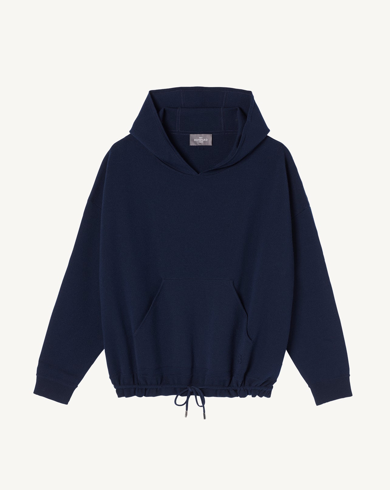 Pull à capuche double face-MARINE-100% LAINE INTERIEUR ET EXTERIEUR + 85% POLYAMIDE 15% ELASTHANNE
