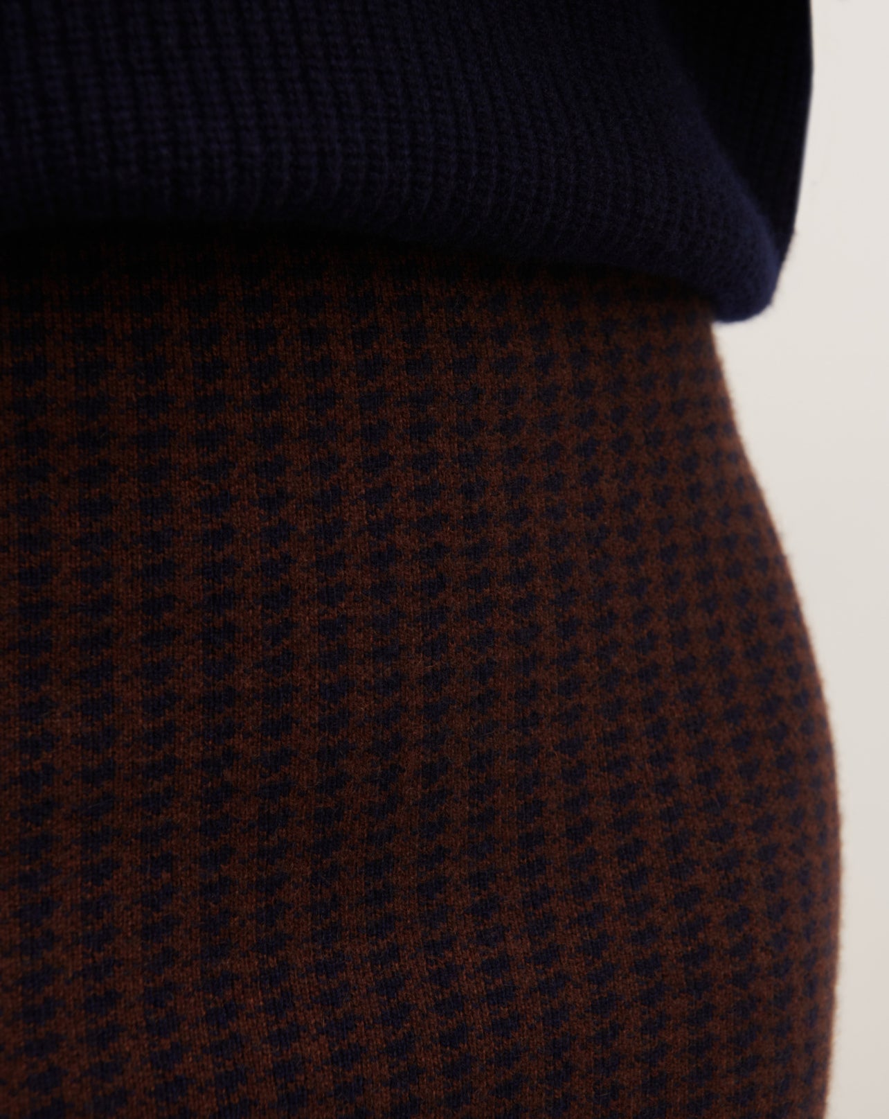 Mini jupe pied de poule-AMERICANO/MARINE-50% cachemire 50% laine