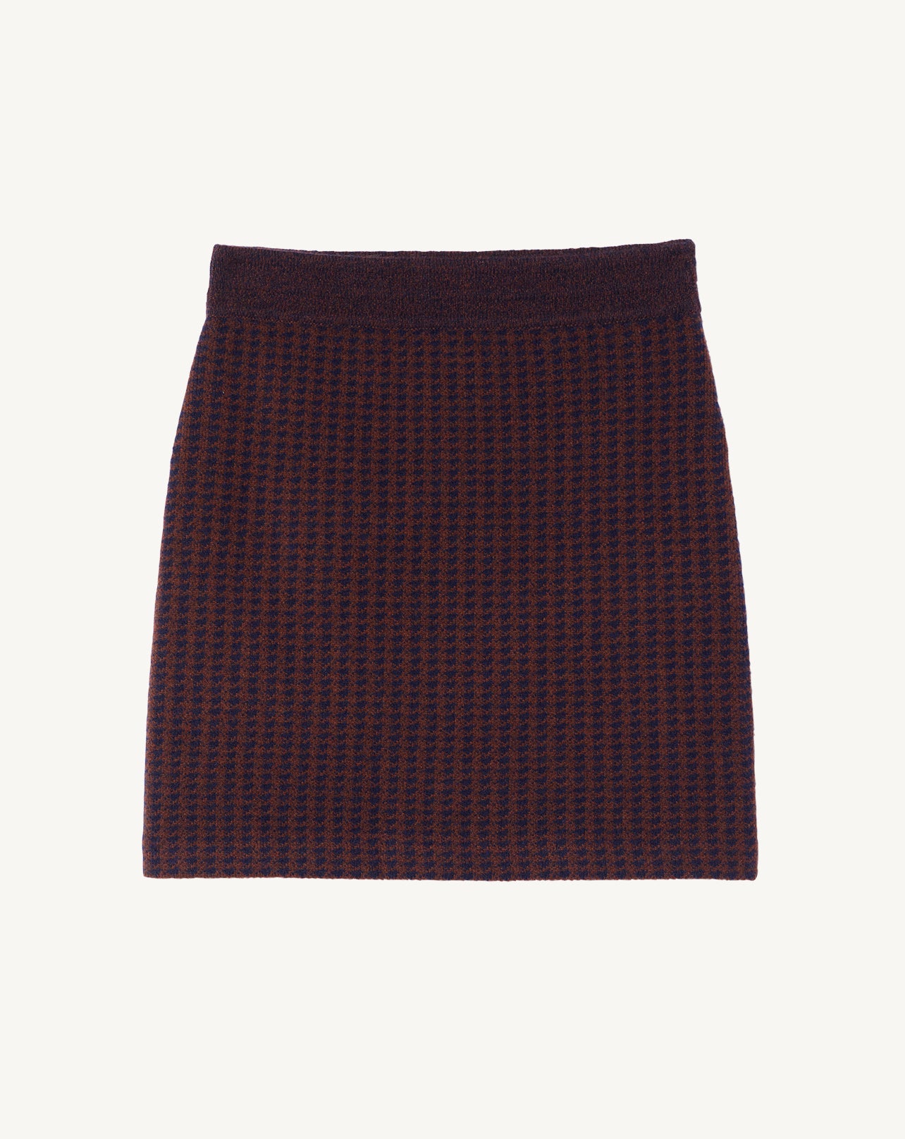 Mini jupe pied de poule-AMERICANO/MARINE-50% cachemire 50% laine