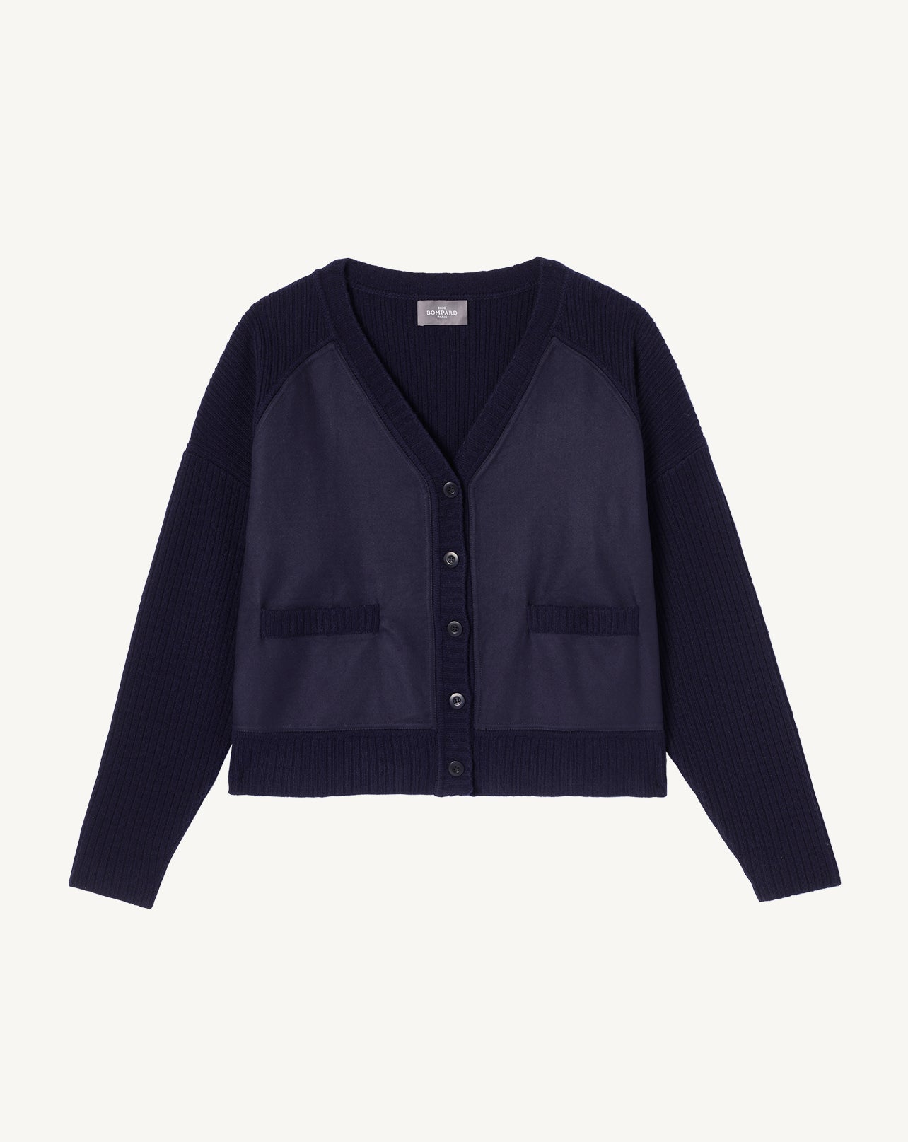 Gilet oversized effet daim-MARINE-89% laine 11% cachemire