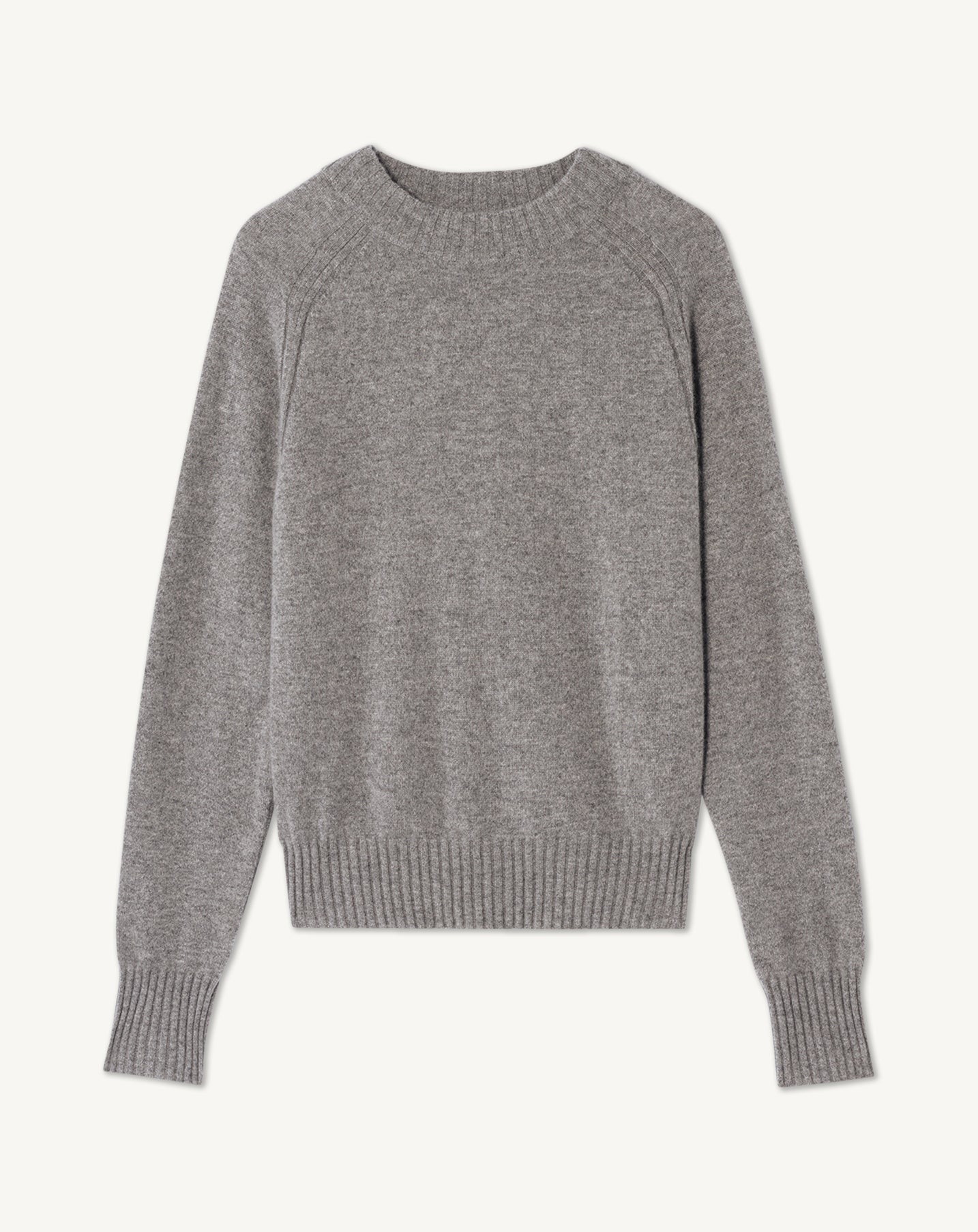 Pull col rond ajusté-GRIS METEORITE-70% cachemire 30% soie
