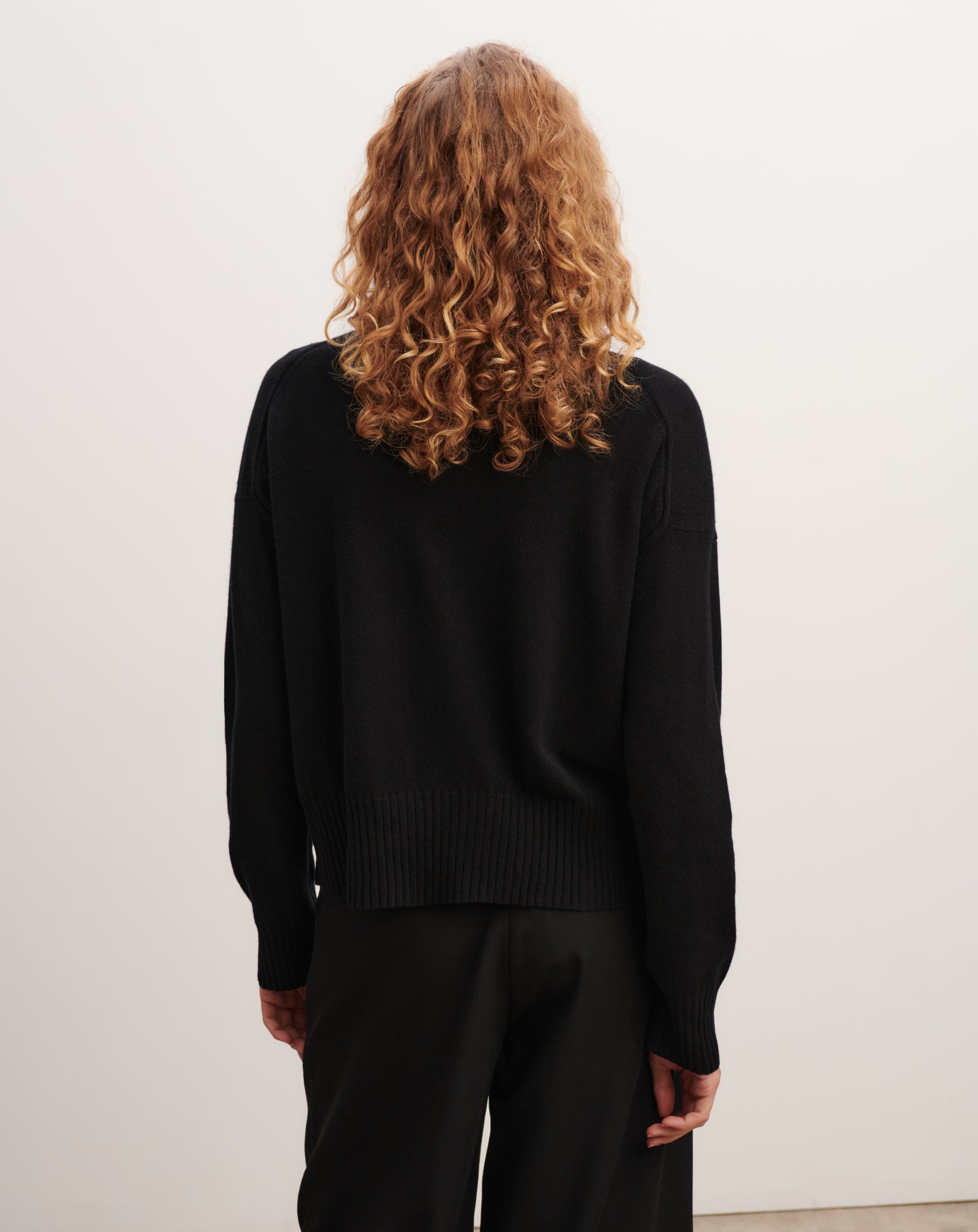 Pull col rond oversized-NOIR-70% cachemire 30% soie
