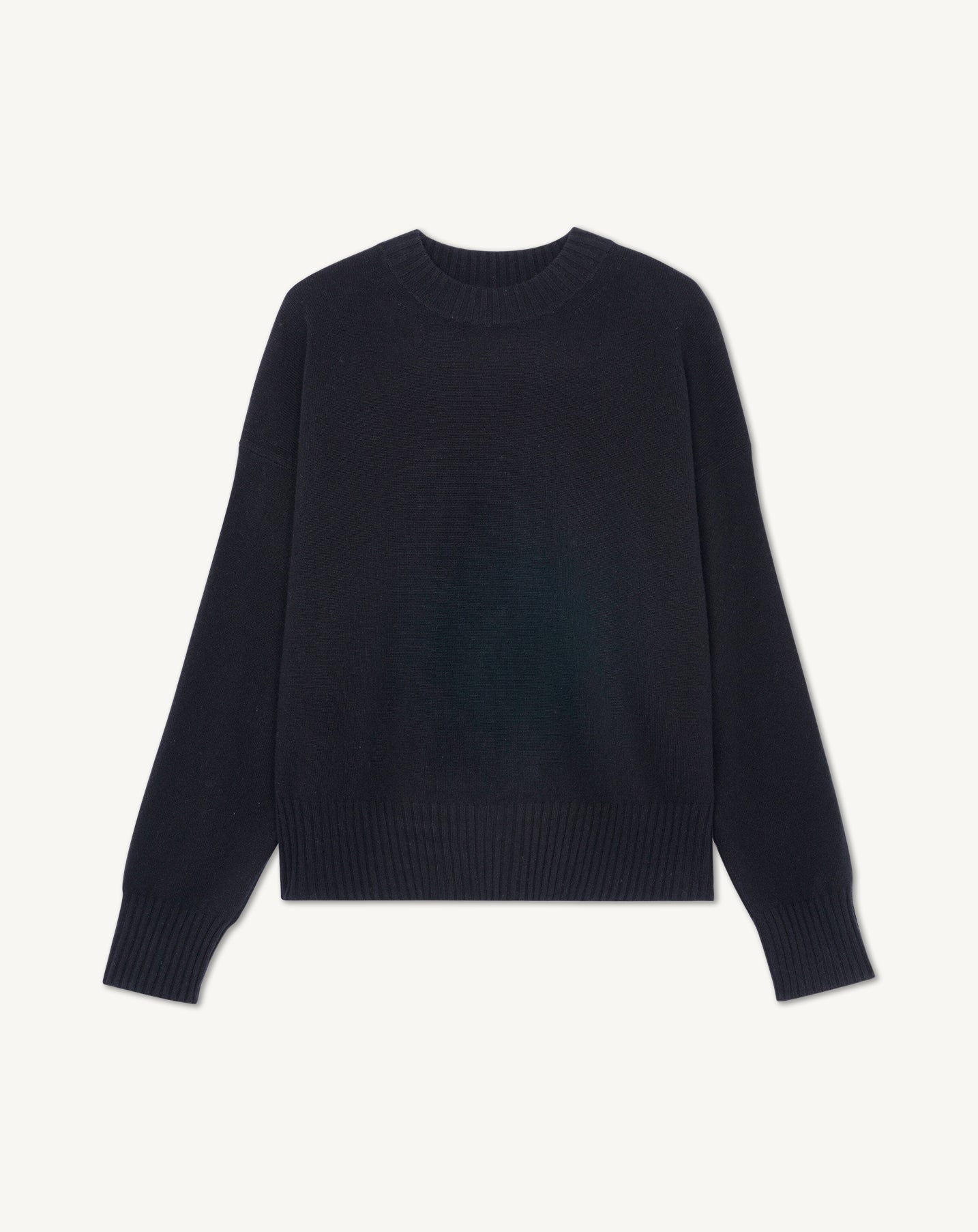 Pull col rond oversized-NOIR-70% cachemire 30% soie