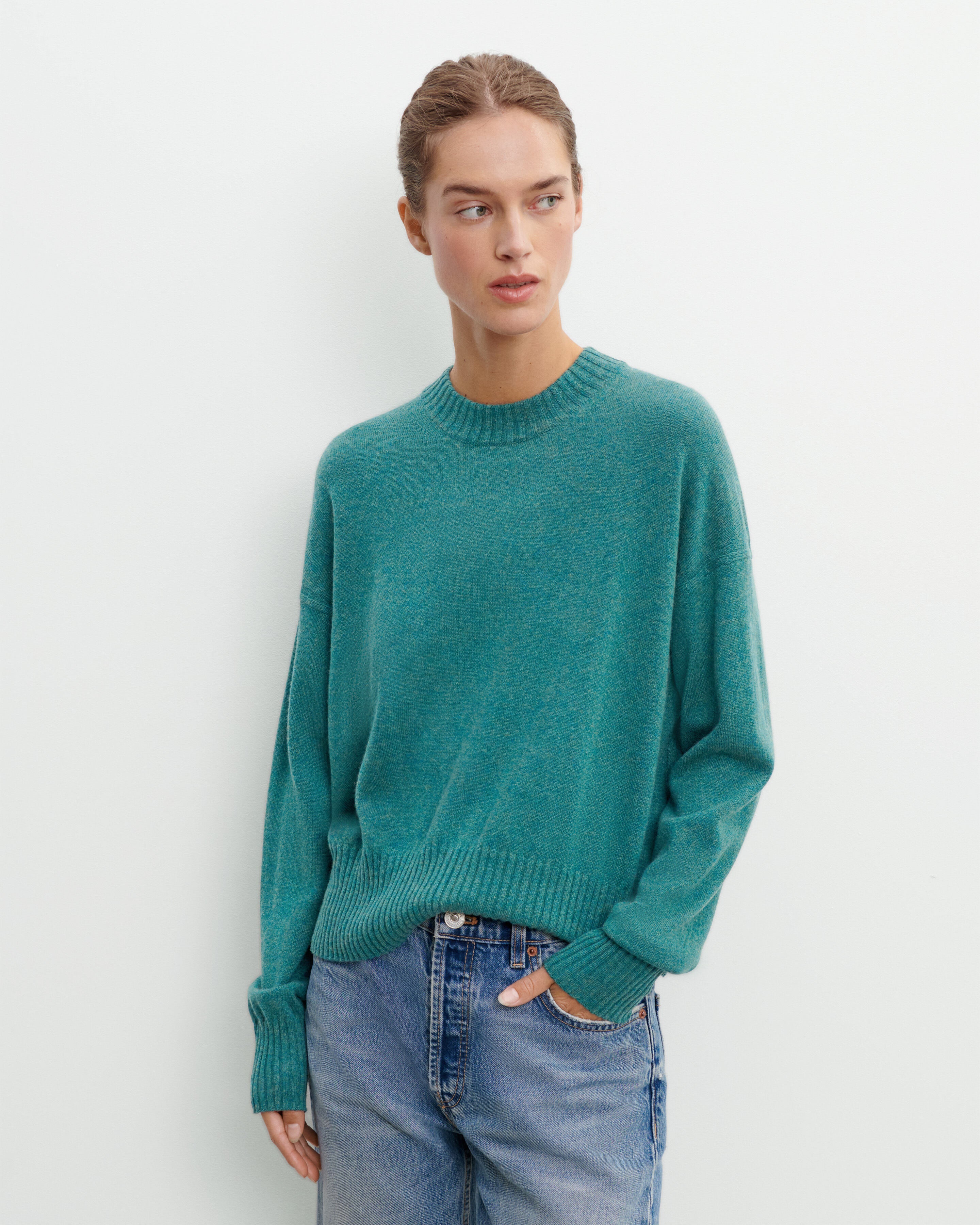 Pull col rond oversized-CEDRE-70% cachemire 30% soie