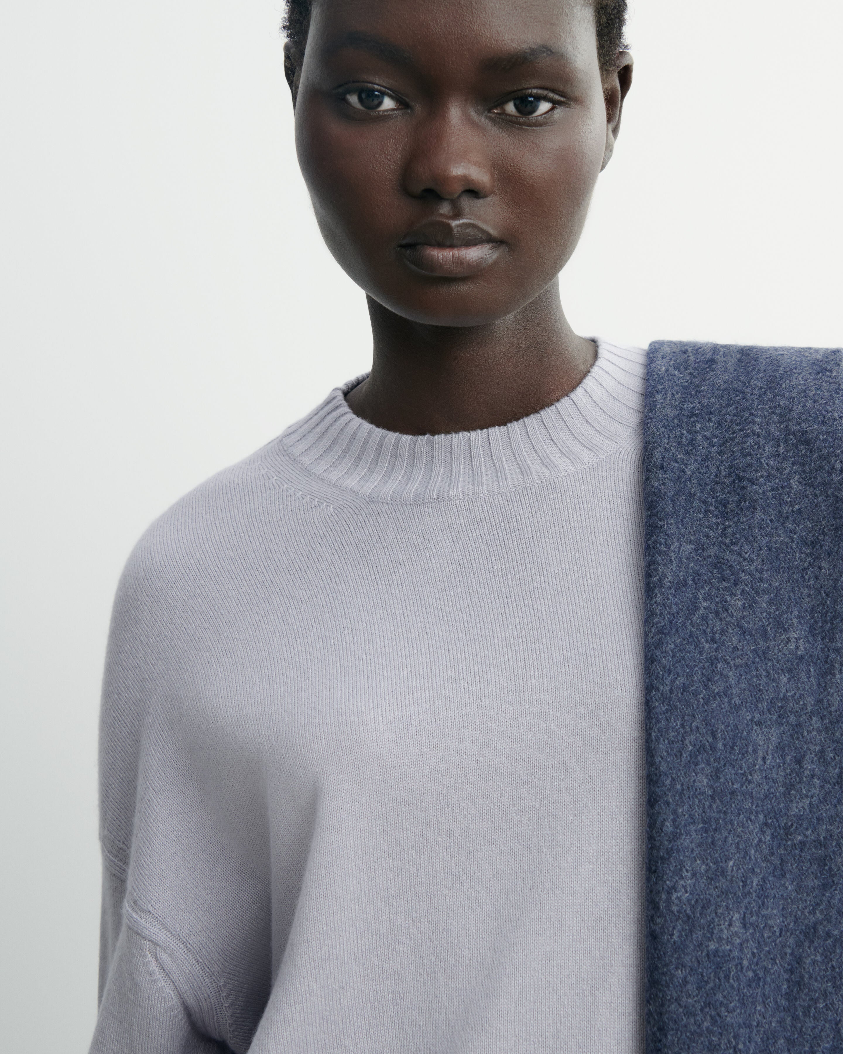 Pull col rond oversized-CIEL PARIS-70% cachemire 30% soie