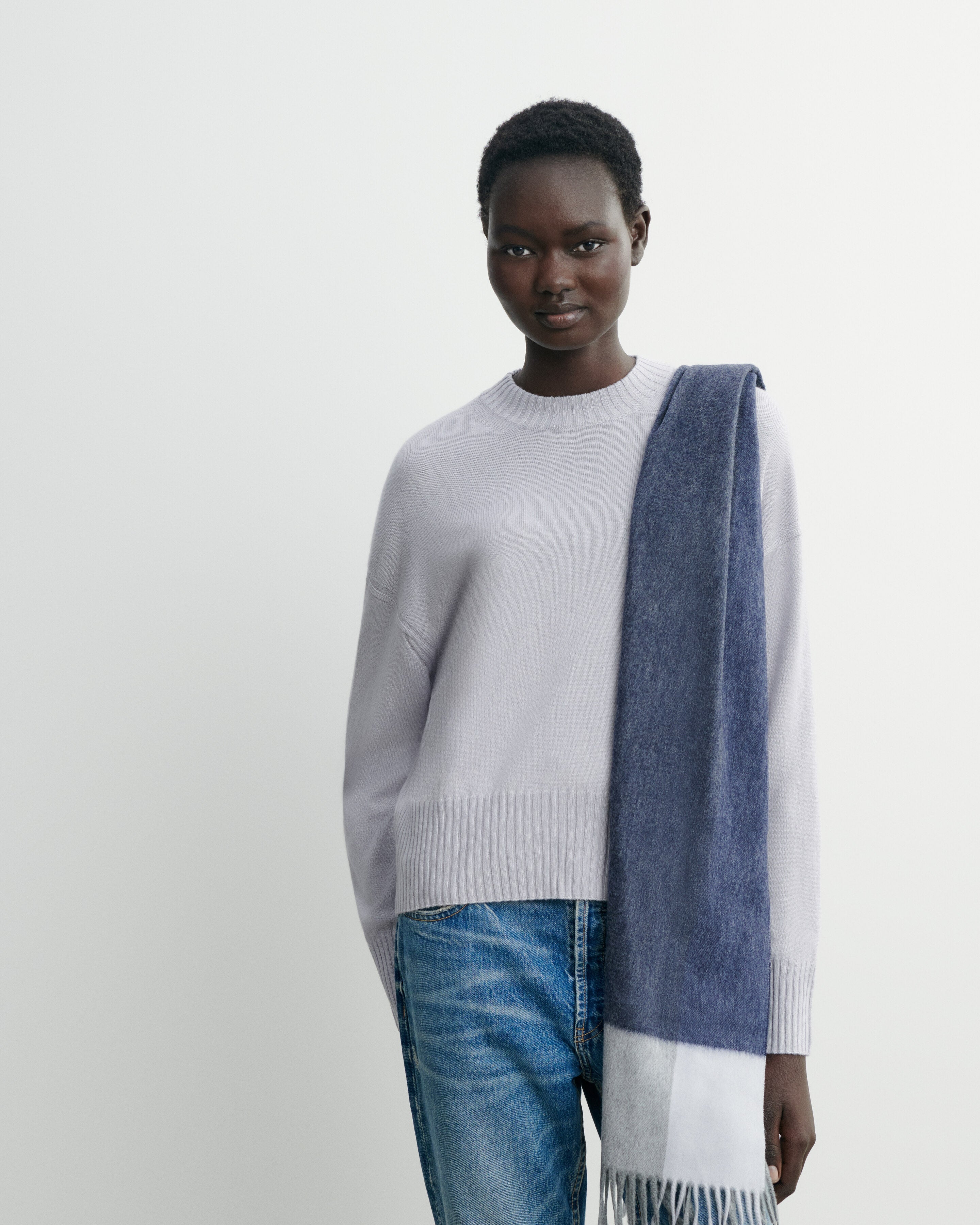 Pull col rond oversized-CIEL PARIS-70% cachemire 30% soie