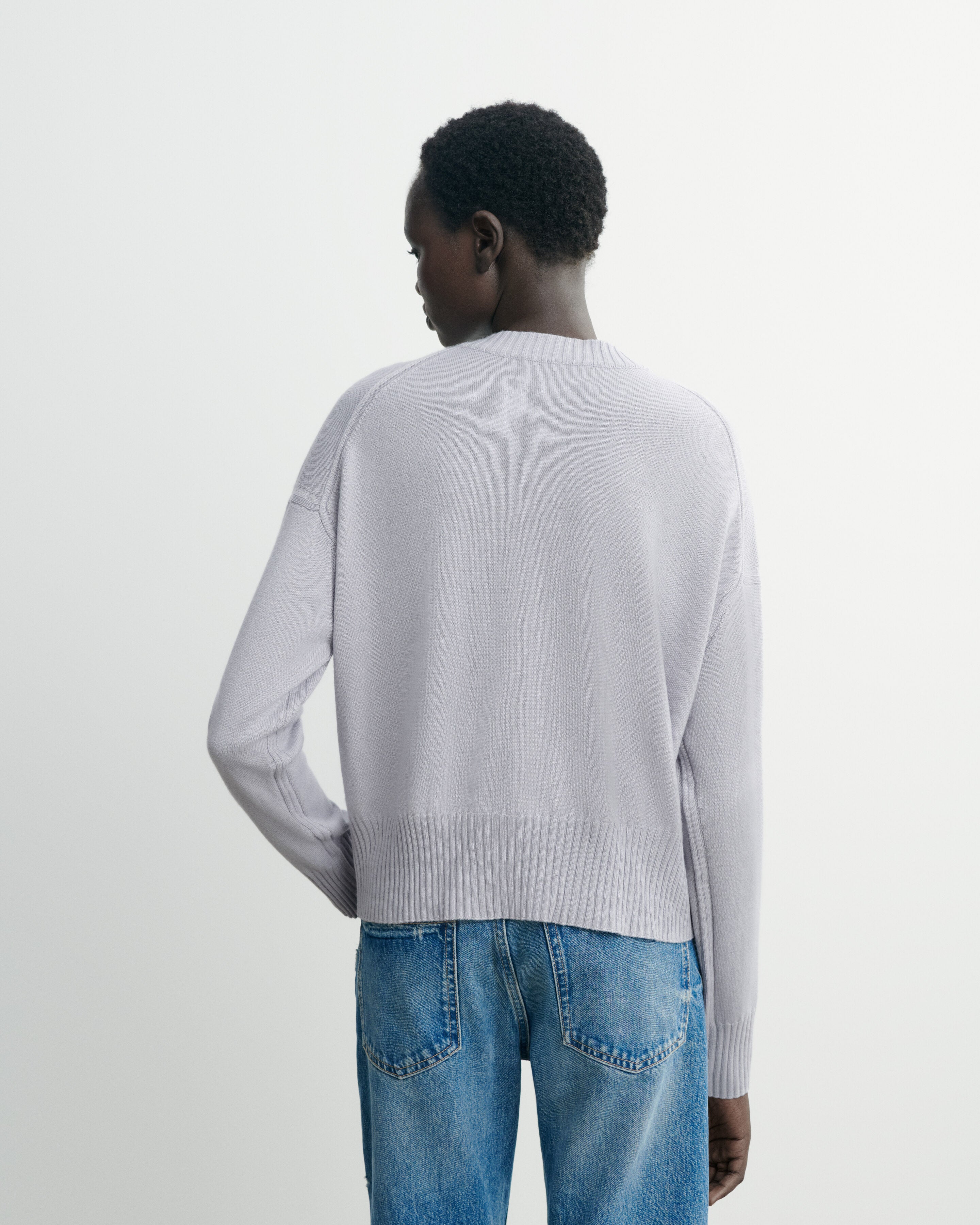 Pull col rond oversized-CIEL PARIS-70% cachemire 30% soie