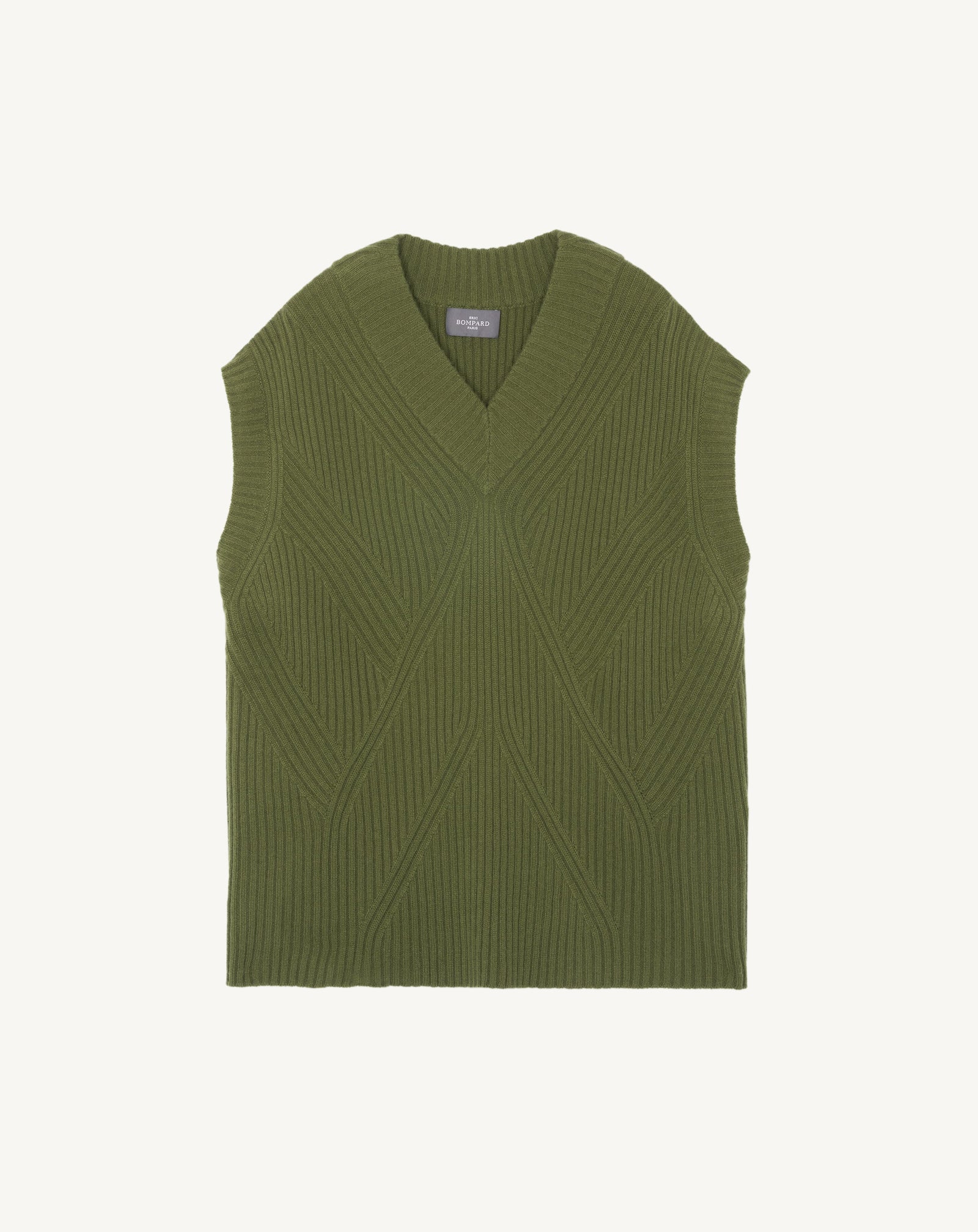 Pull col V sans manches-SAUGE-100% cachemire
