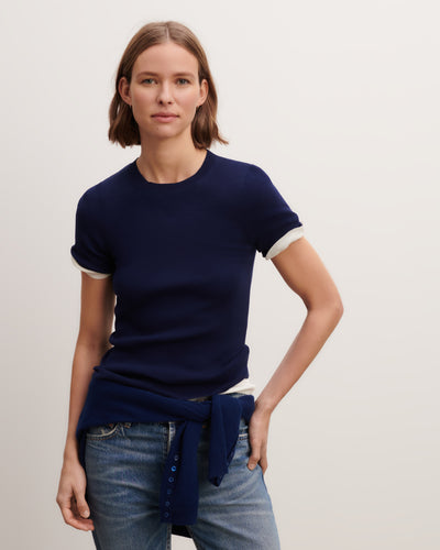 T-shirt en maille unie-AMIRAL-100% coton