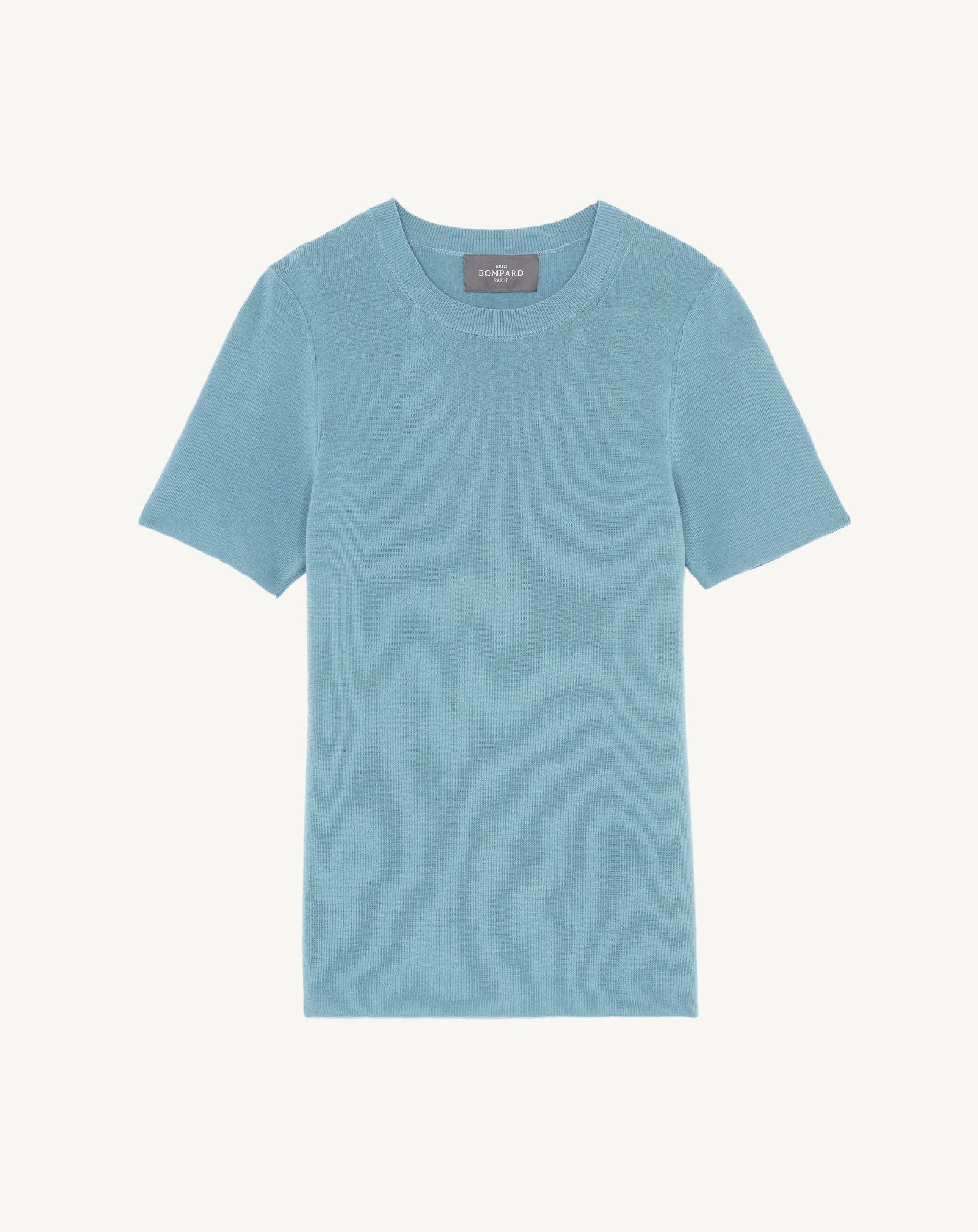 T-shirt en maille unie-BLEU HERON-100% coton