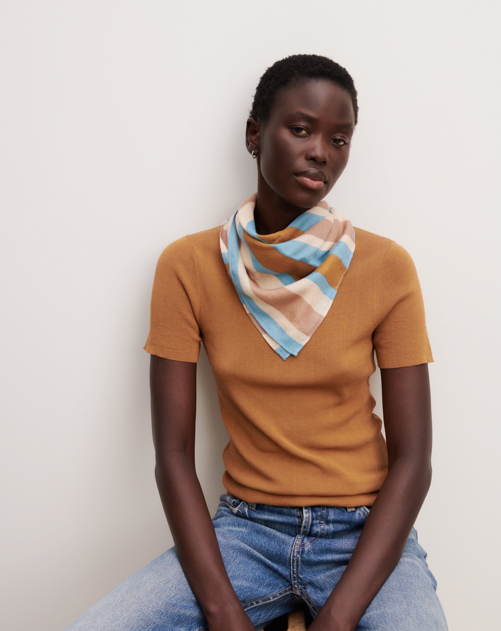 T-shirt en maille unie-MACCHIATO-100% coton