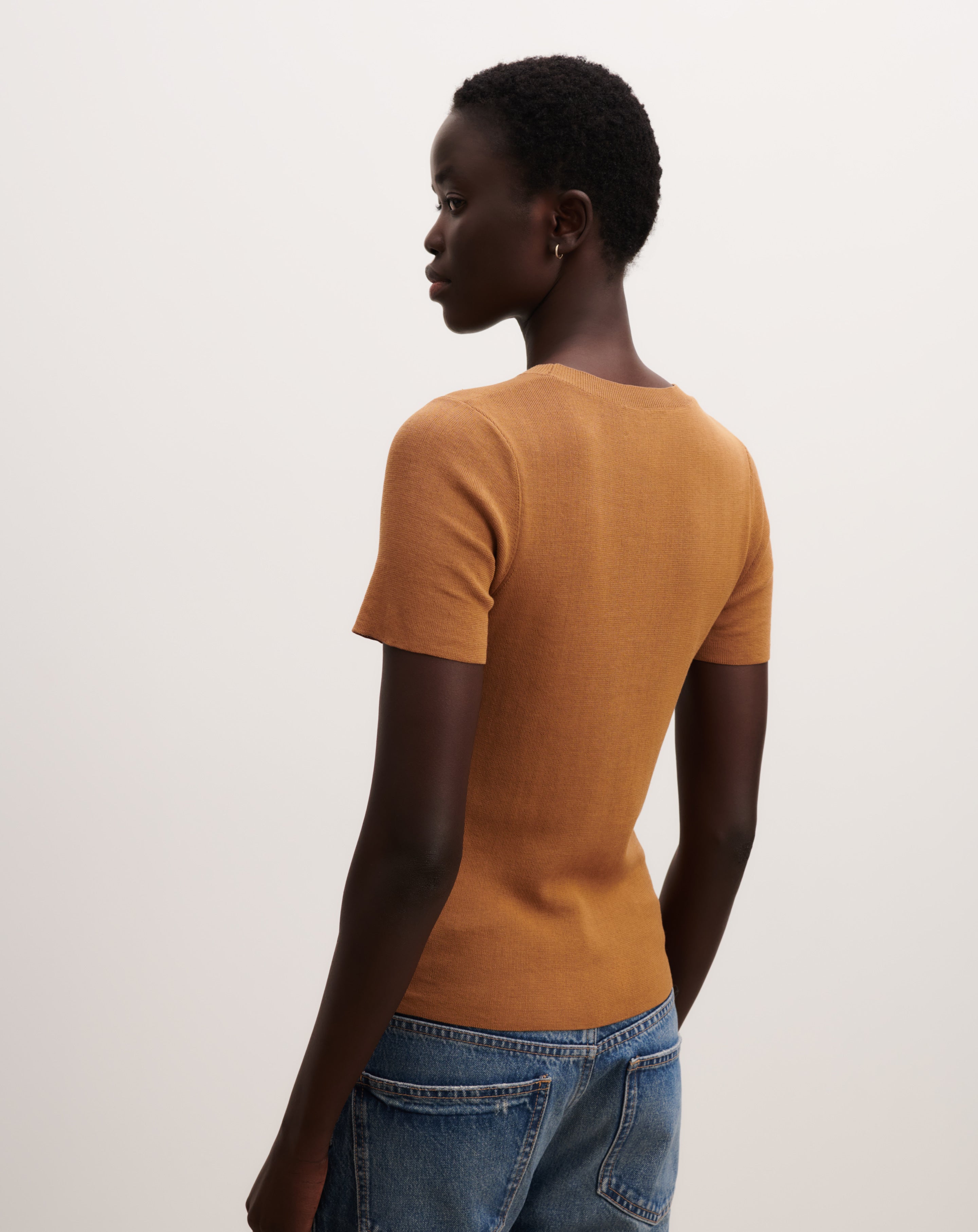 T-shirt en maille unie-MACCHIATO-100% coton