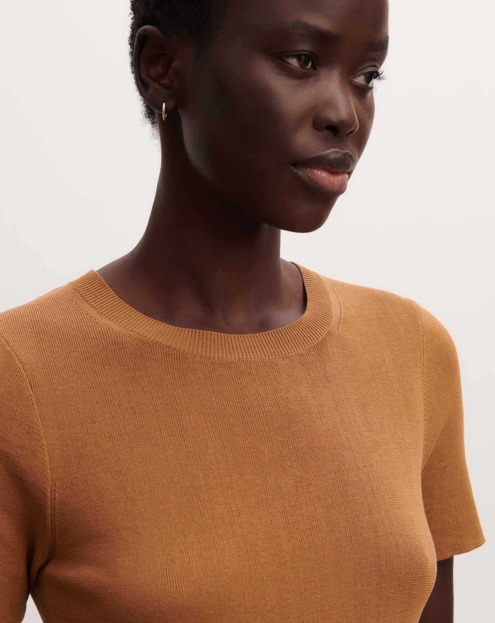 T-shirt en maille unie-MACCHIATO-100% coton