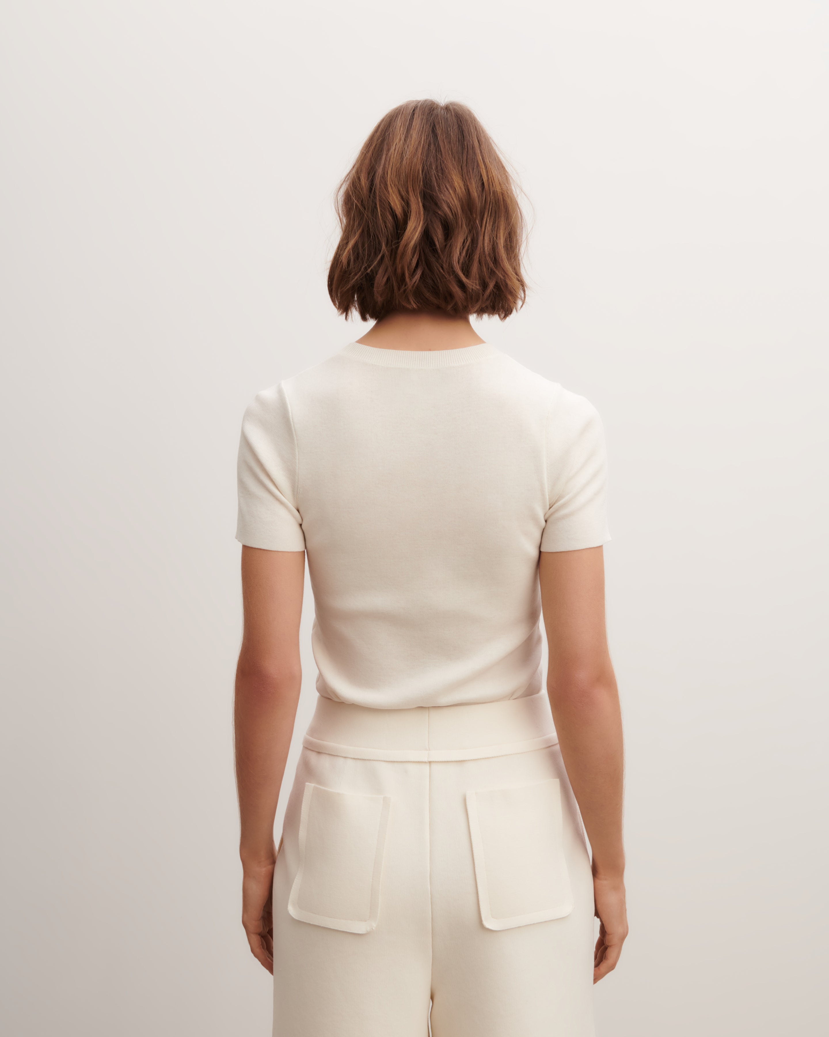 T-shirt en maille unie-PANNA-100% coton