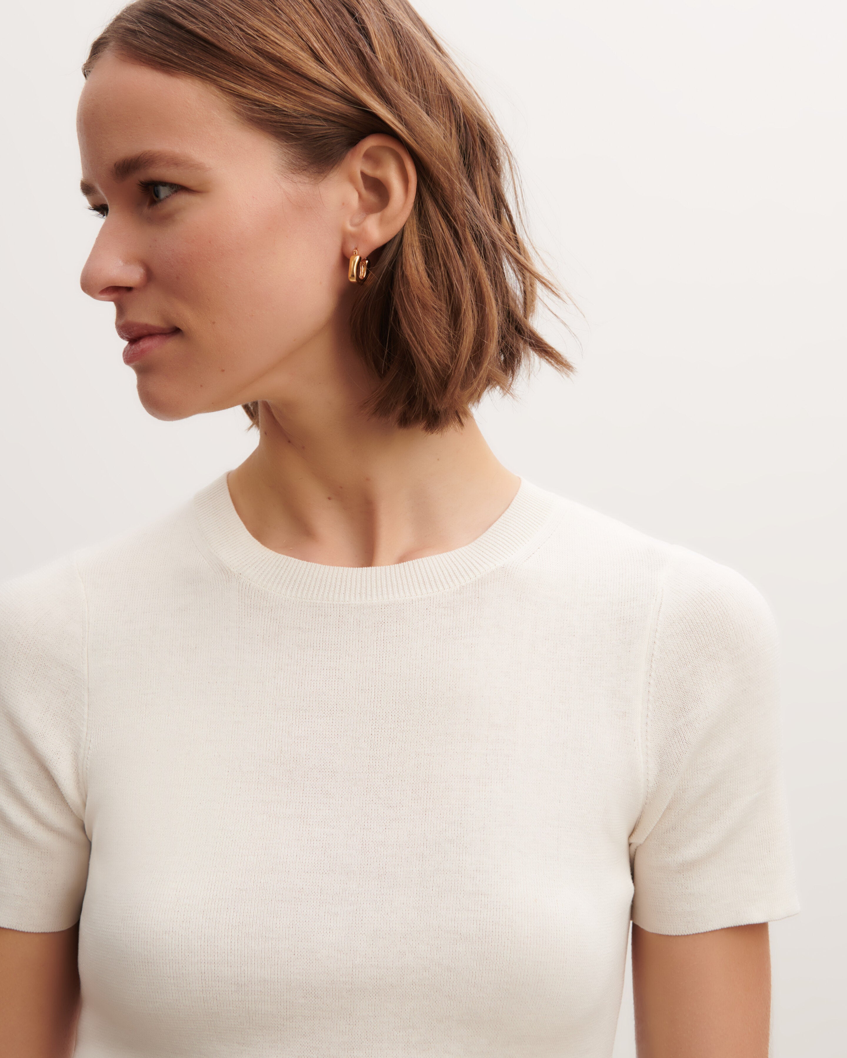 T-shirt en maille unie-PANNA-100% coton