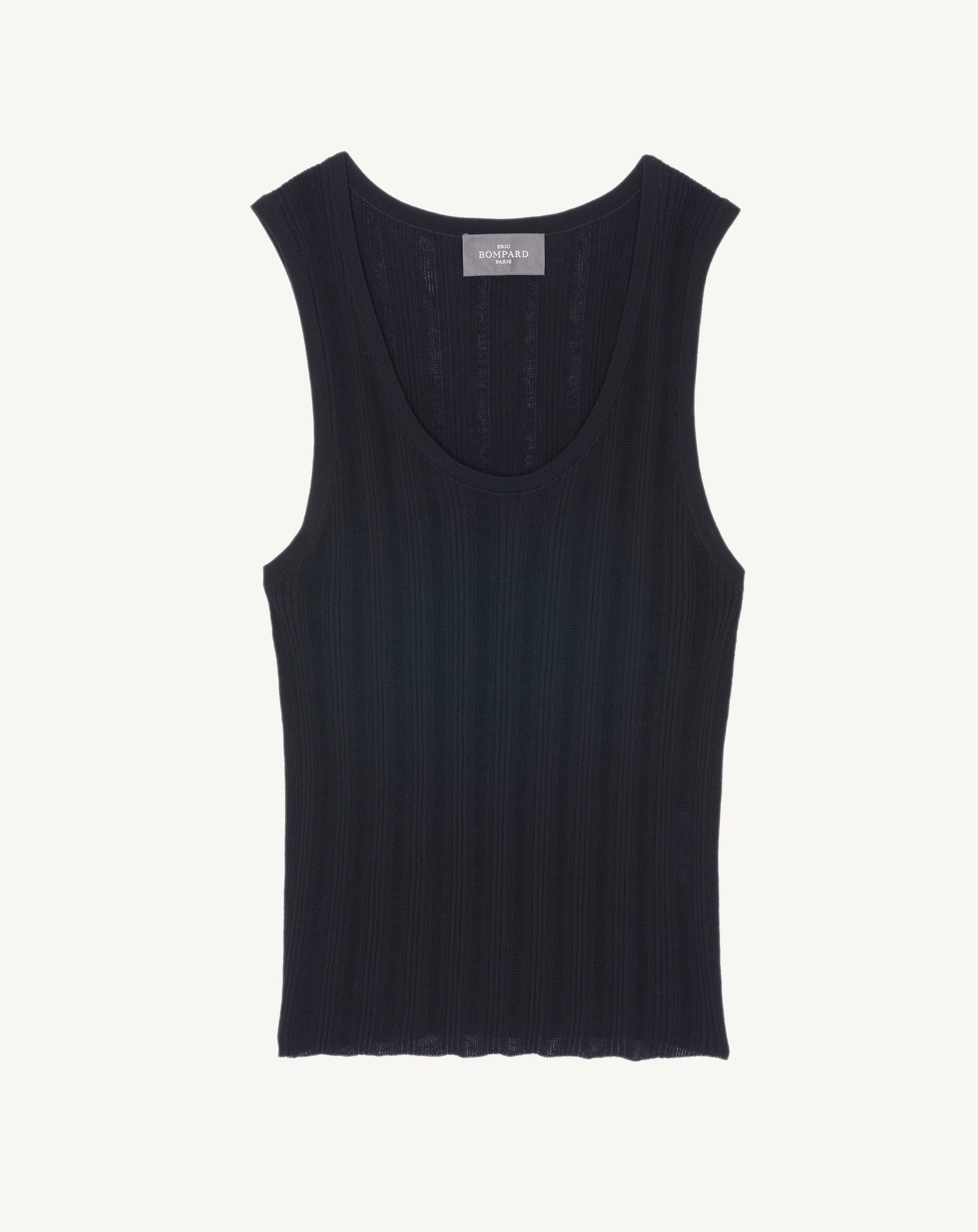 Débardeur en côtes-NOIR-100% coton