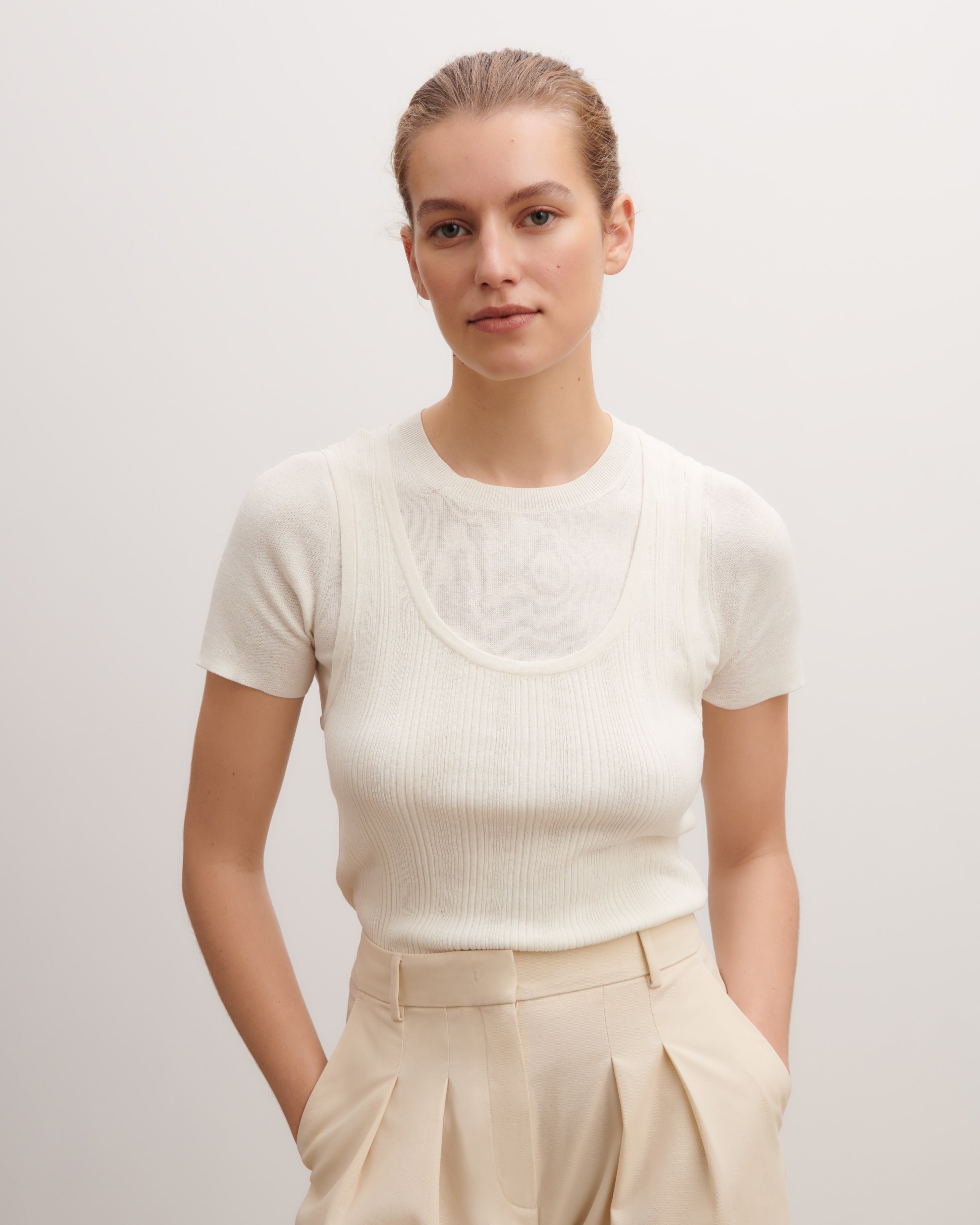 Débardeur en côtes-PANNA-100% coton