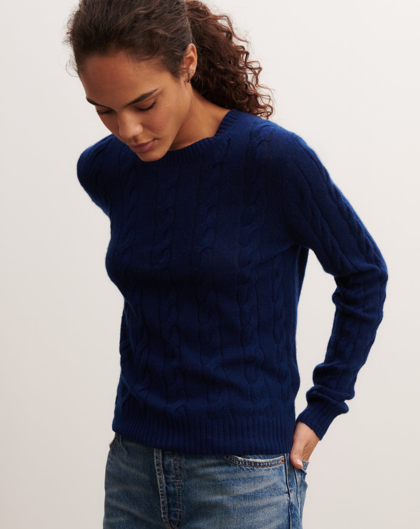 Pull à torsades legères-AMIRAL-100% cachemire