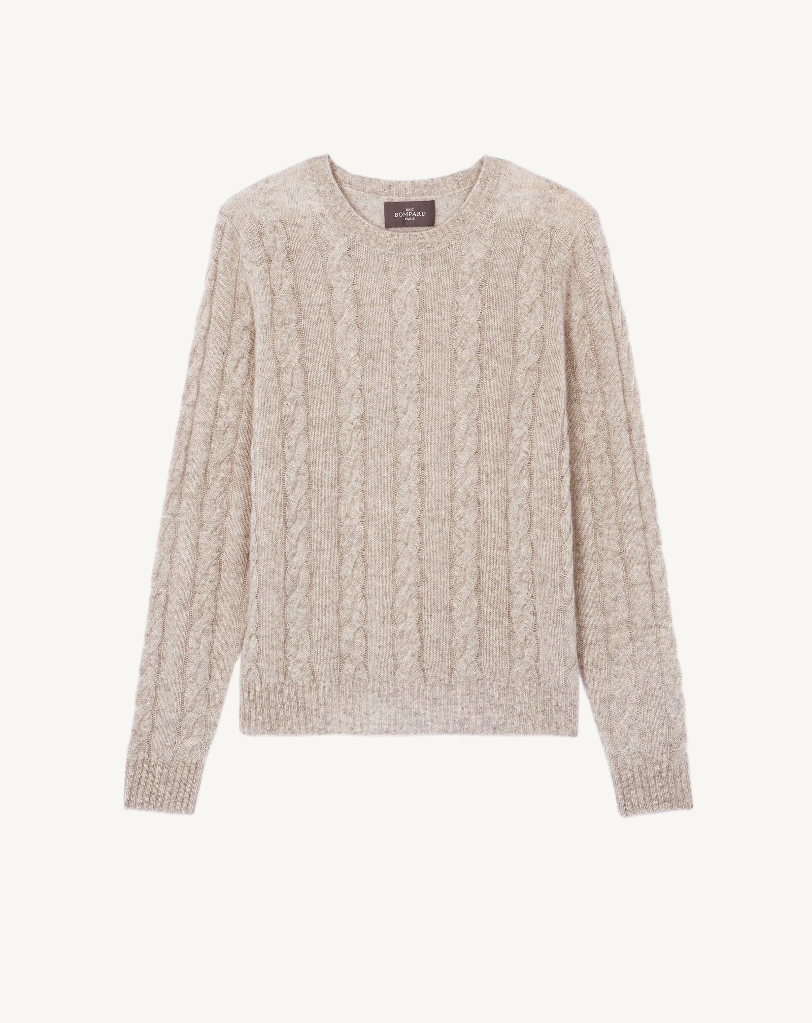 Pull à torsades legères-GRIS ARGENTE-100% cachemire