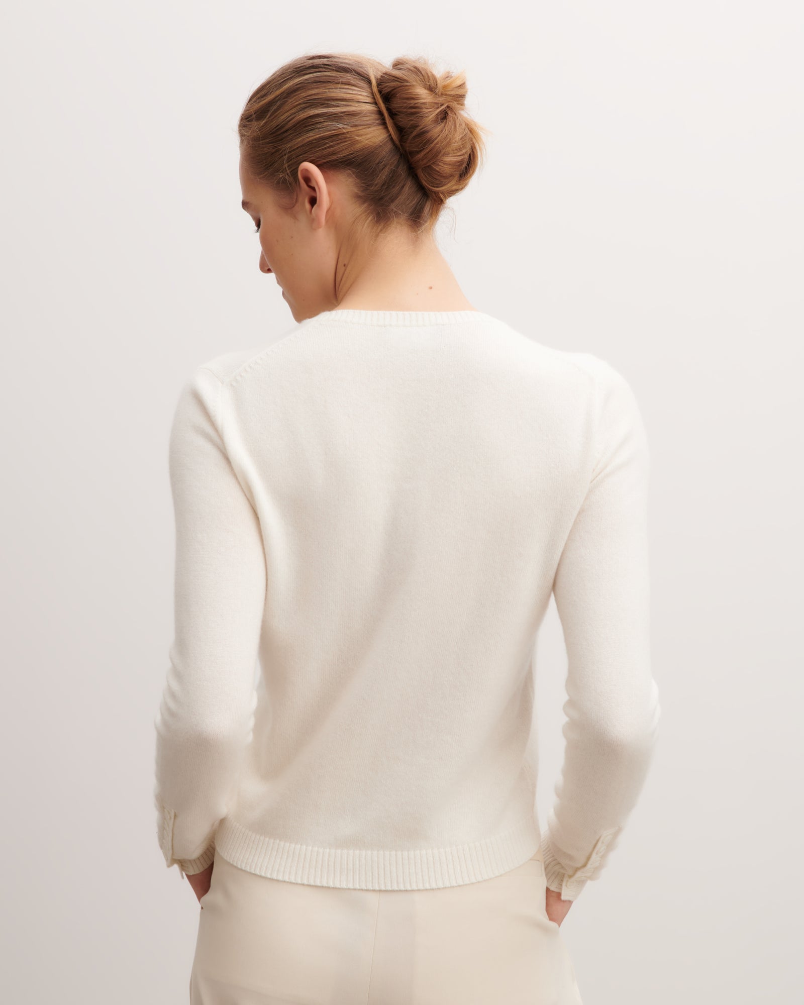 Cardigan  manches boutons-NATUREL-100% cachemire