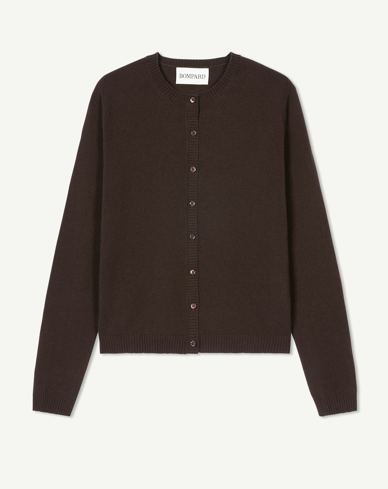 Cardigan  manches boutons-CHOCOLAT-100% cachemire