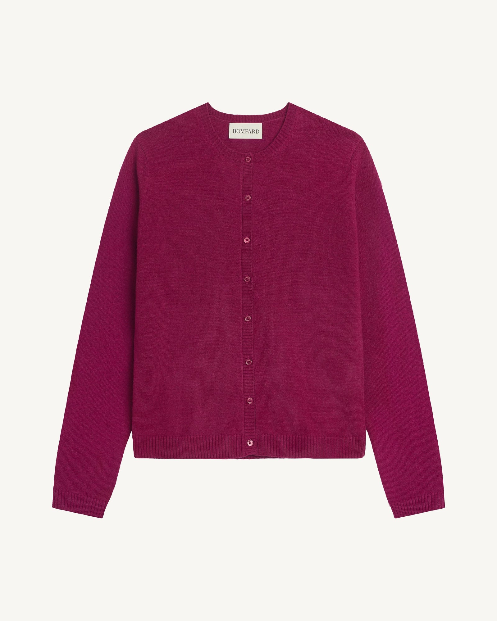 Cardigan  manches boutons-POURPRE-100% cachemire