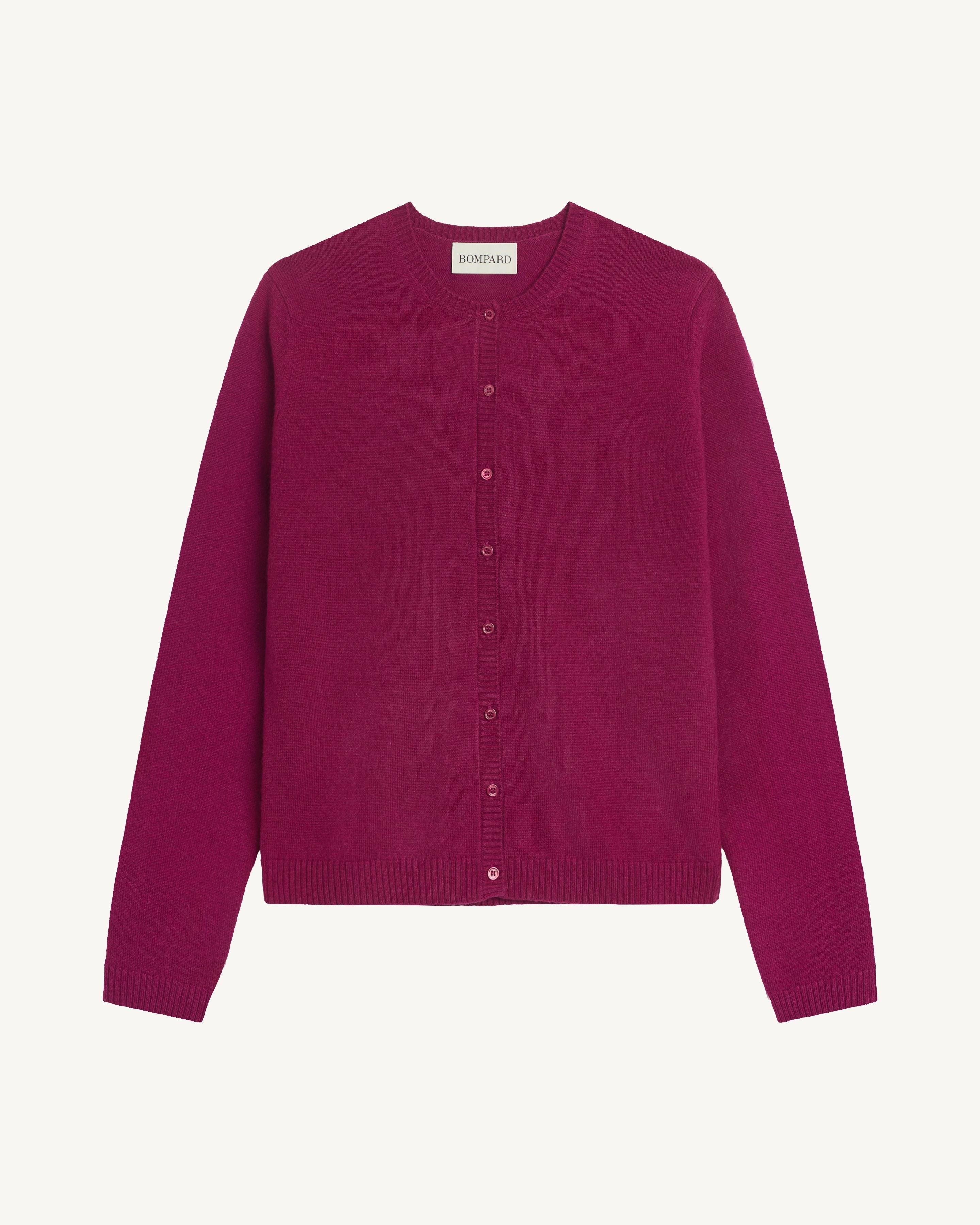 Cardigan  manches boutons-POURPRE-100% cachemire