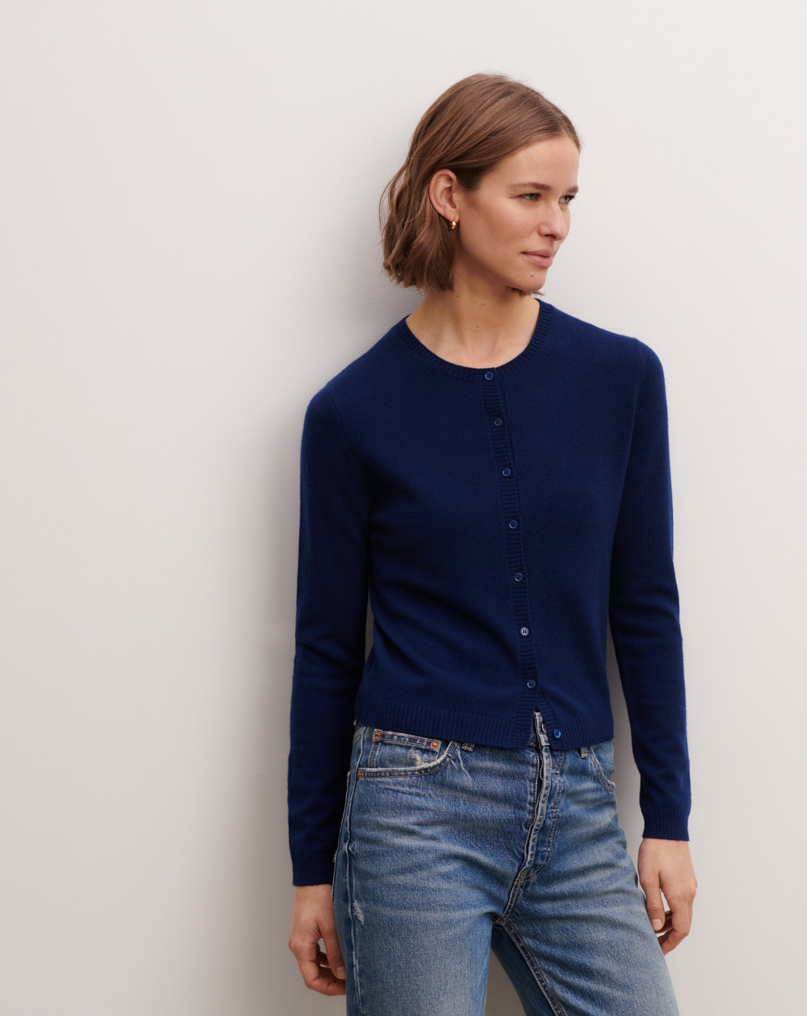 Cardigan  manches boutons-AMIRAL-100% cachemire