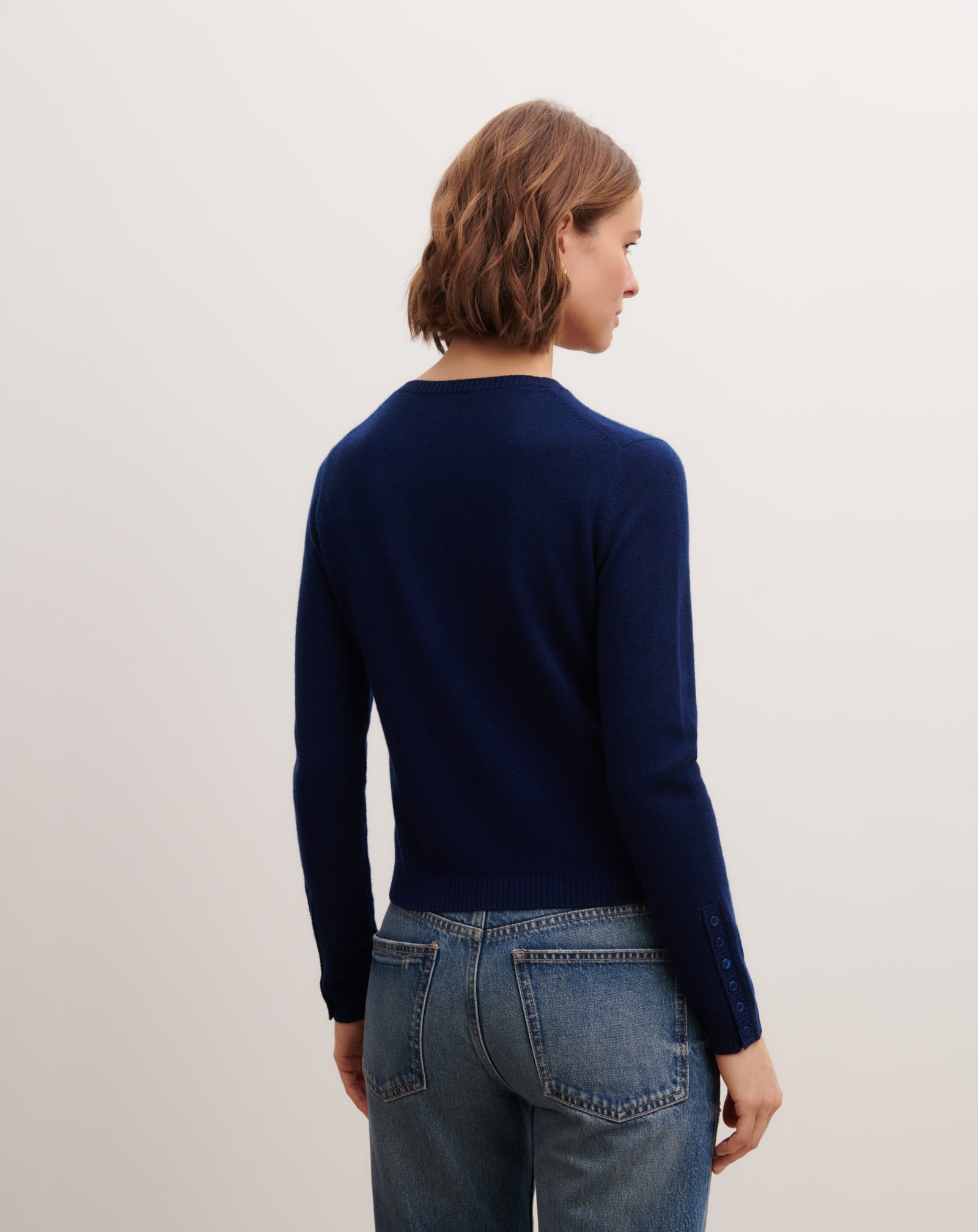 Cardigan  manches boutons-AMIRAL-100% cachemire