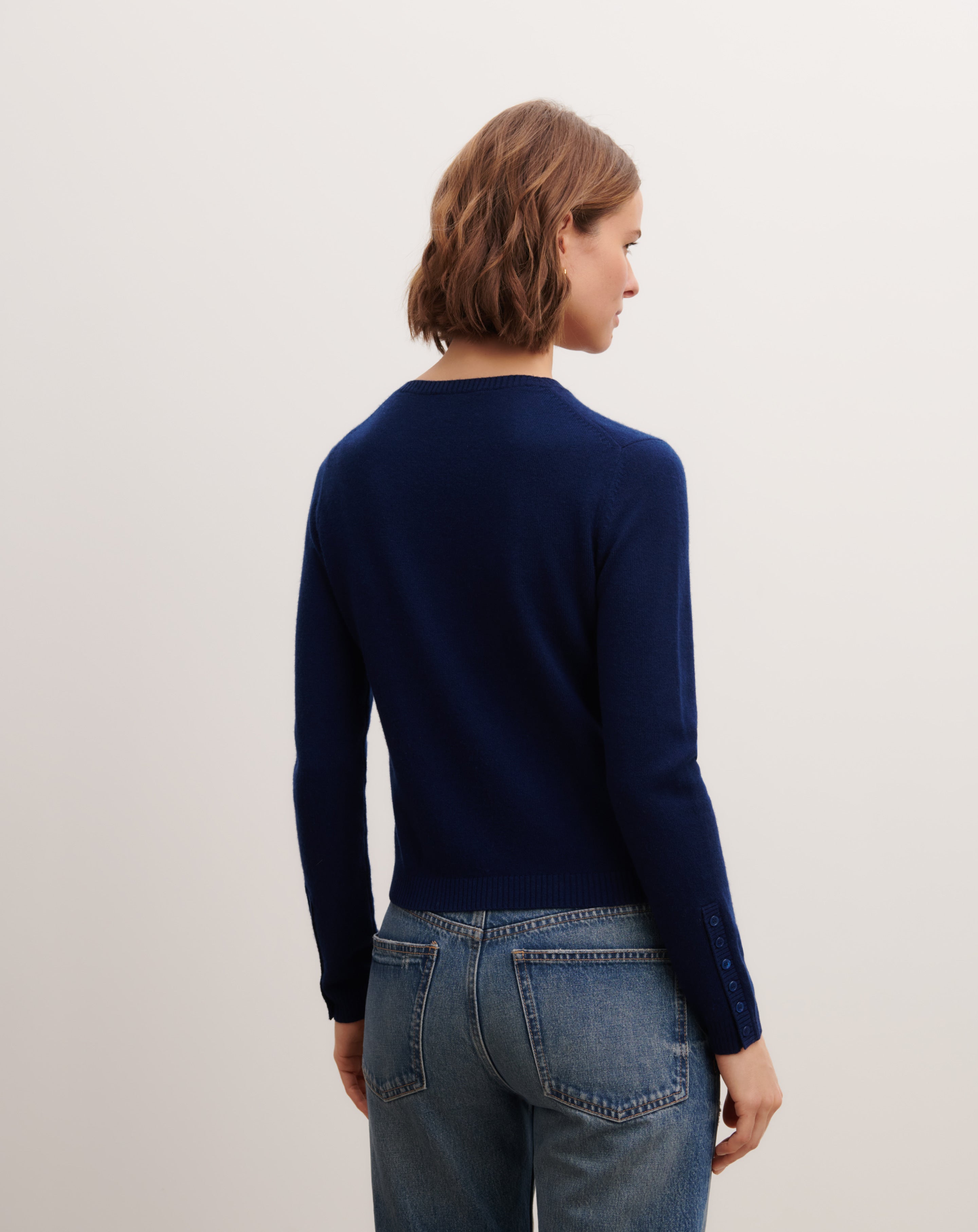 Cardigan  manches boutons-AMIRAL-100% cachemire