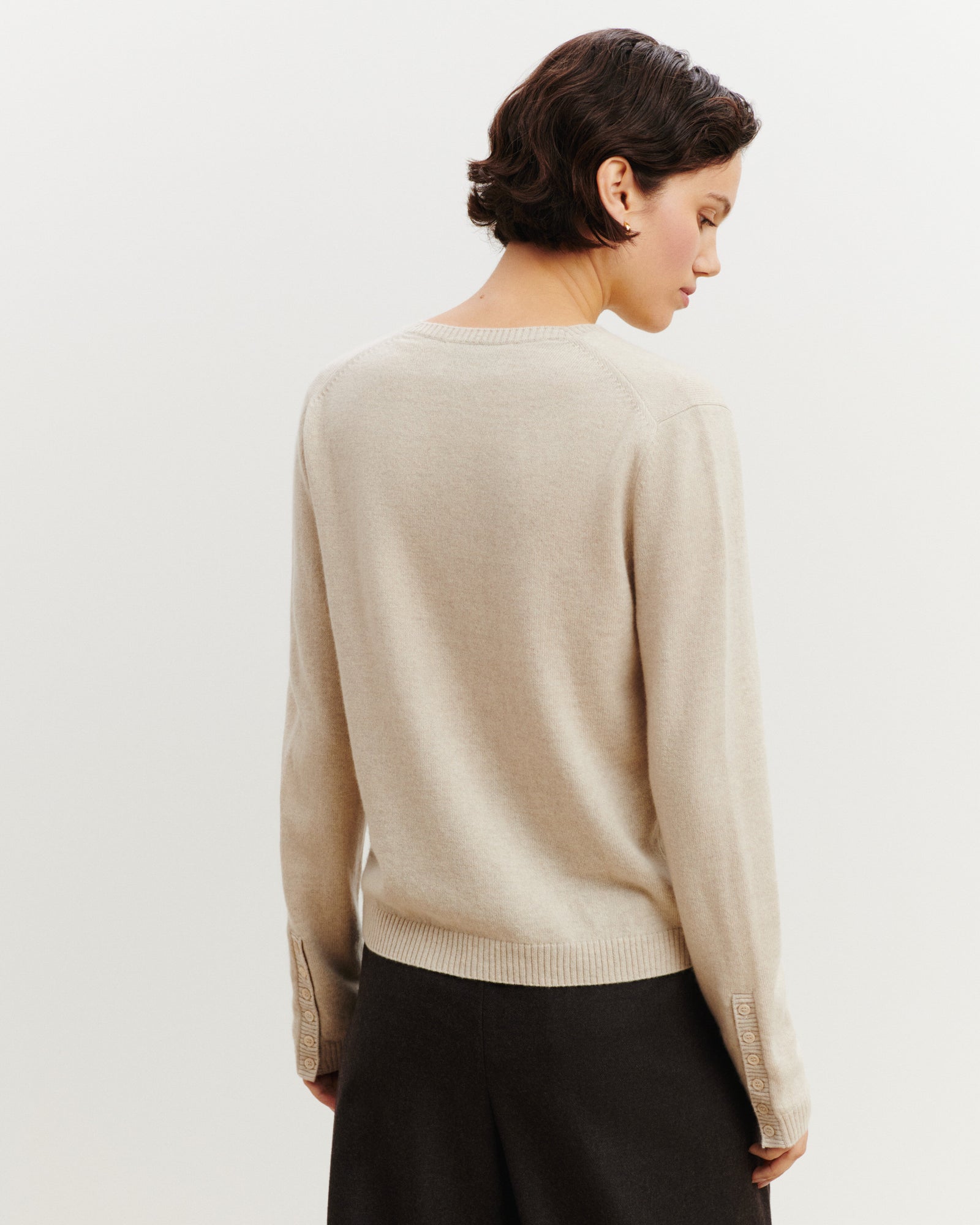 Cardigan  manches boutons-AVOINE-100% cachemire