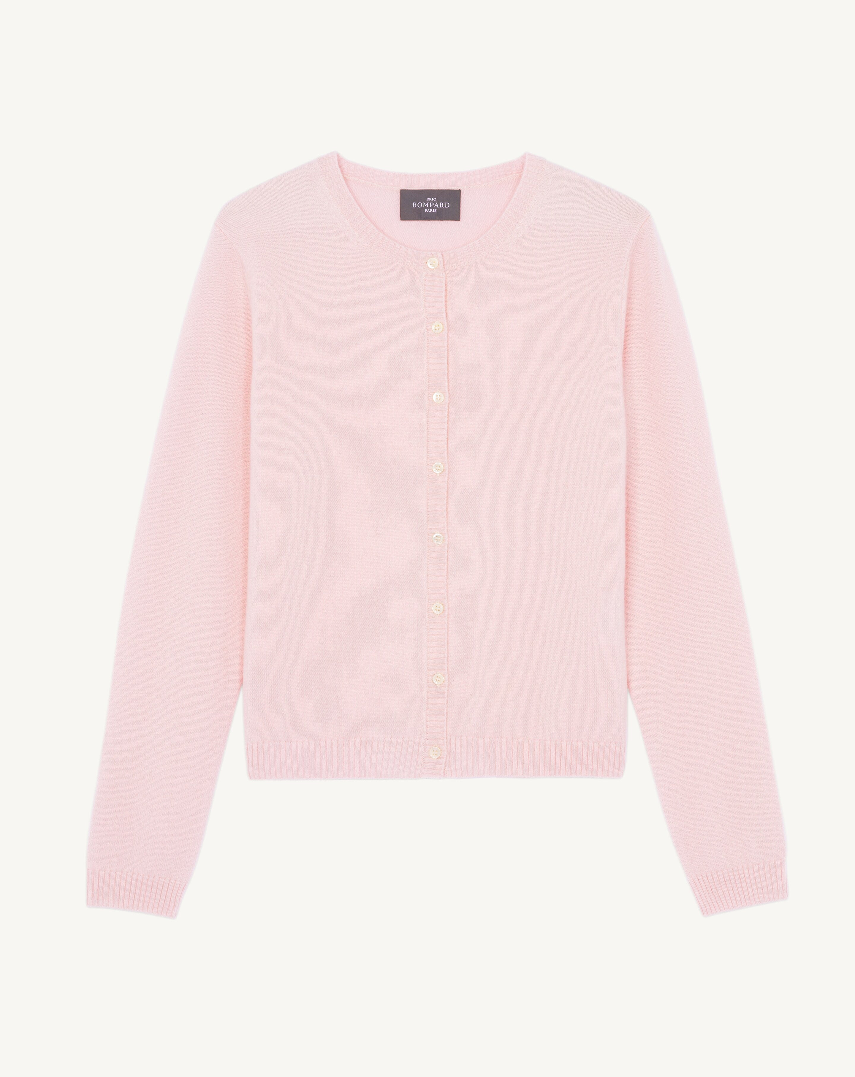 Cardigan  manches boutons-CERISIER-100% cachemire